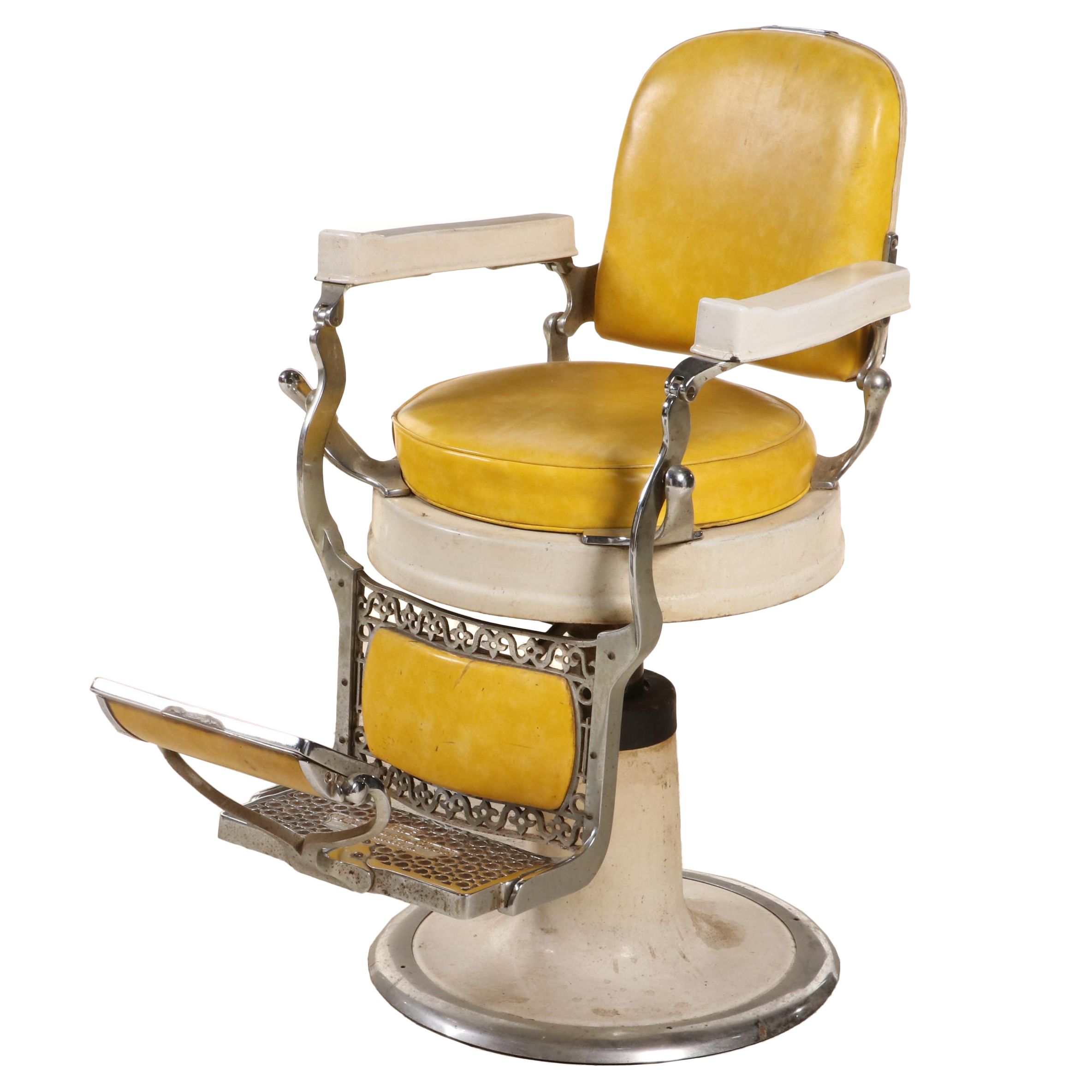 E. Berninghaus Co. "Hercules" Nickel-Plated & Enameled Barber's Chair, pat. 1901