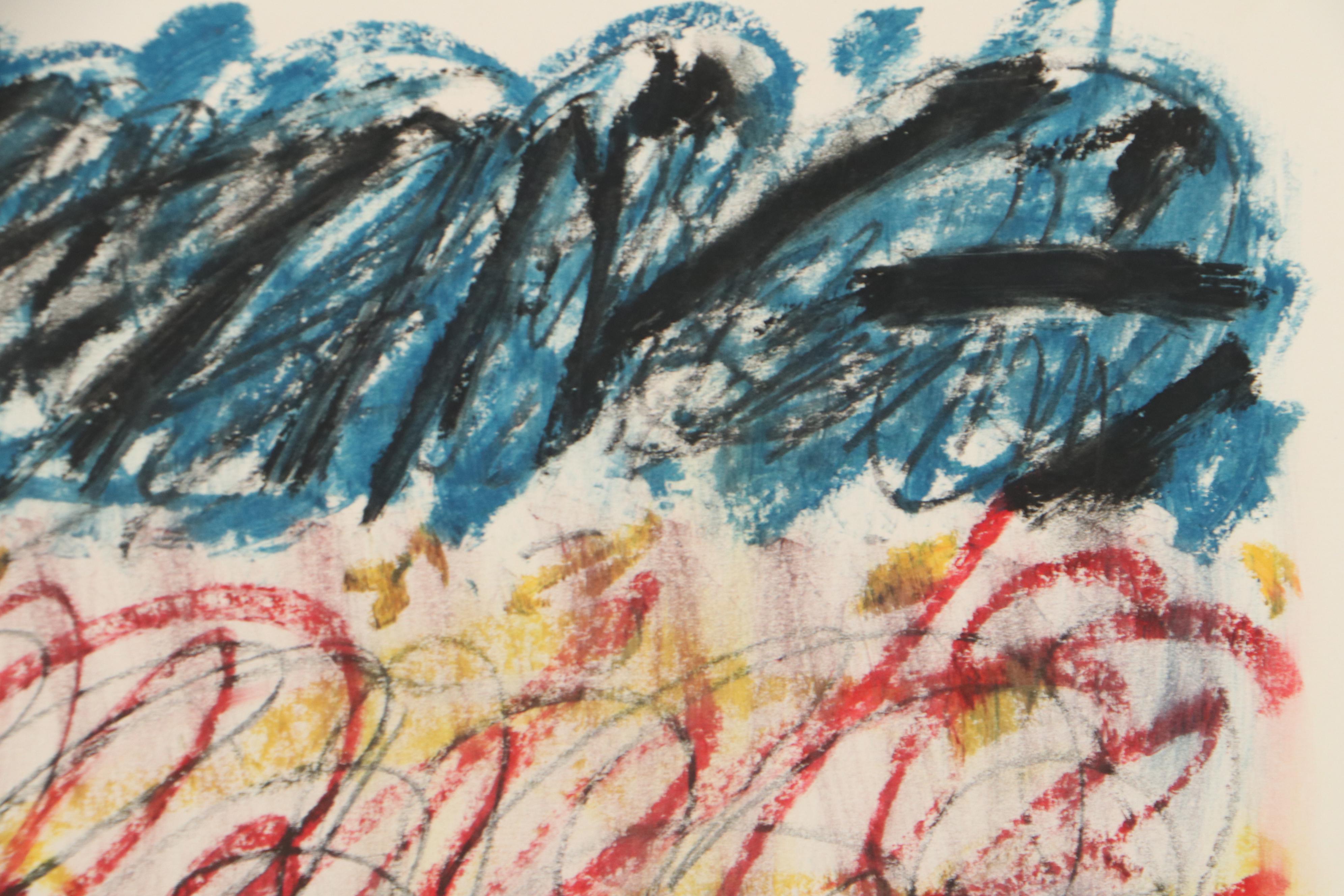 Jack Meanwell Abstract Expressionist Style Drawing, 1991