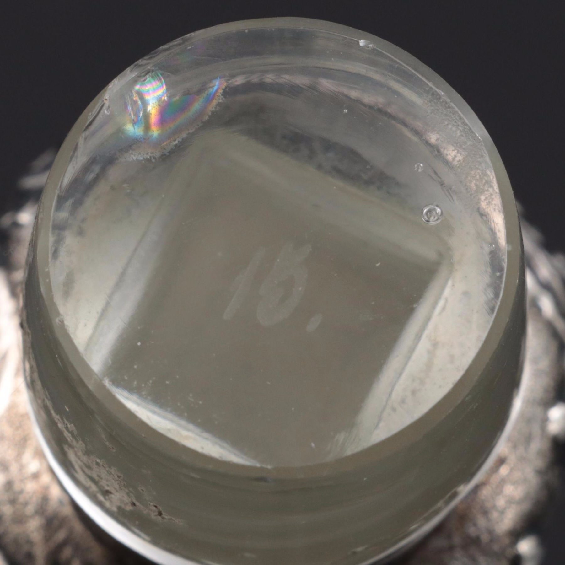 Rococo Style Putti Figural 800 Silver and Glass Stopper