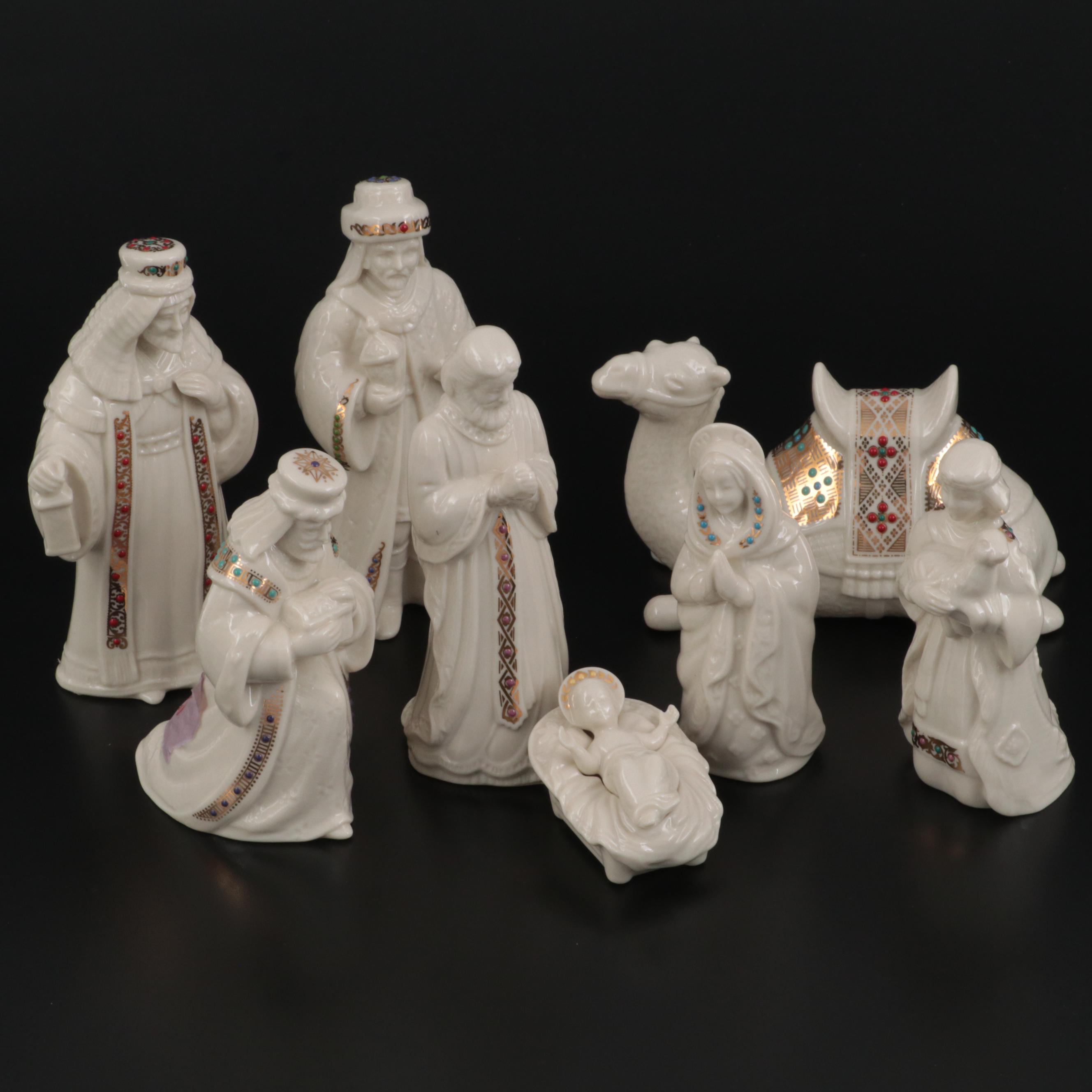 Lenox China Jewels Collection Bone China Nativity Set, 1993-1994