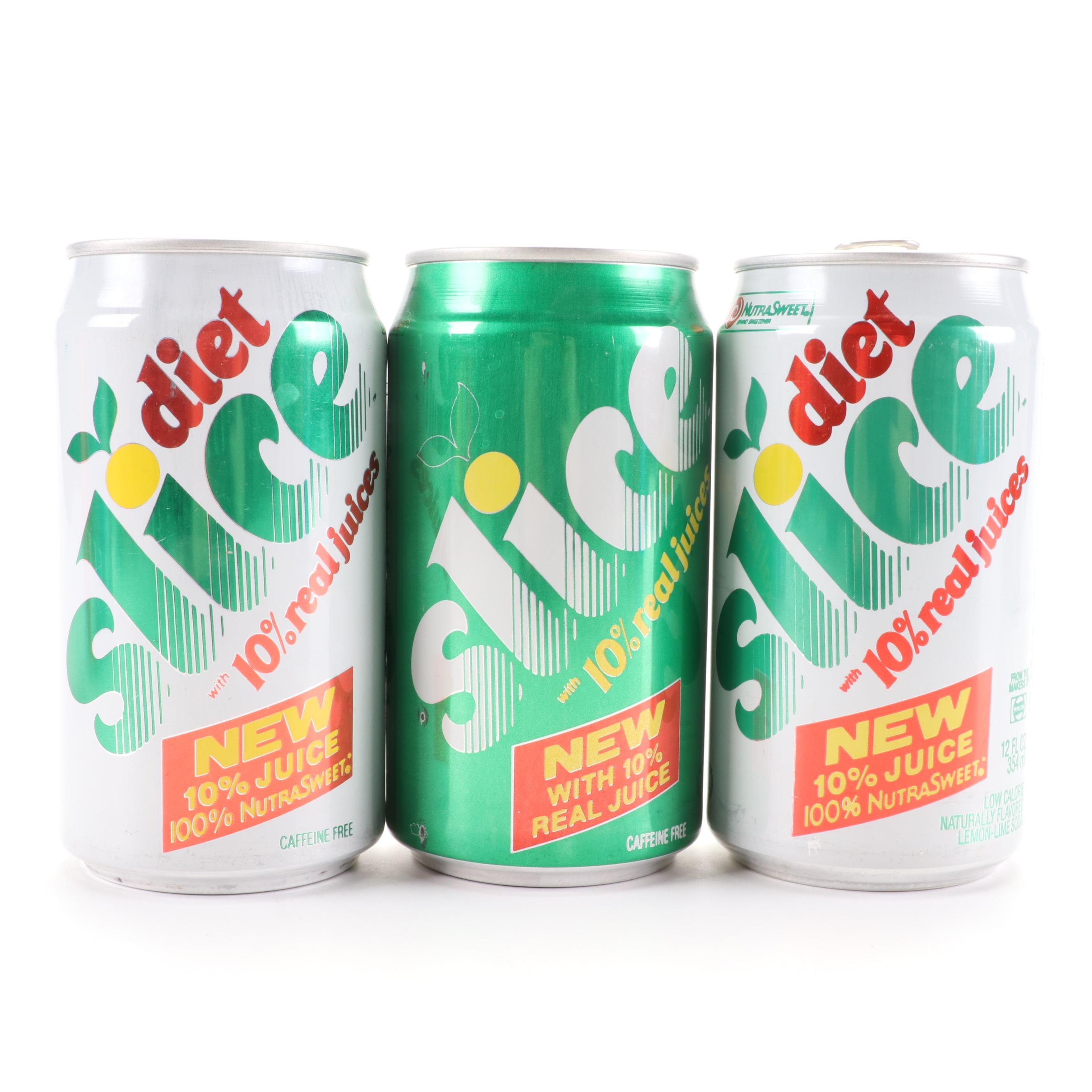 RC Cola, Pepsi, Tab, Dr. Pepper, Slice, Sunkist, and Other Soda Cans