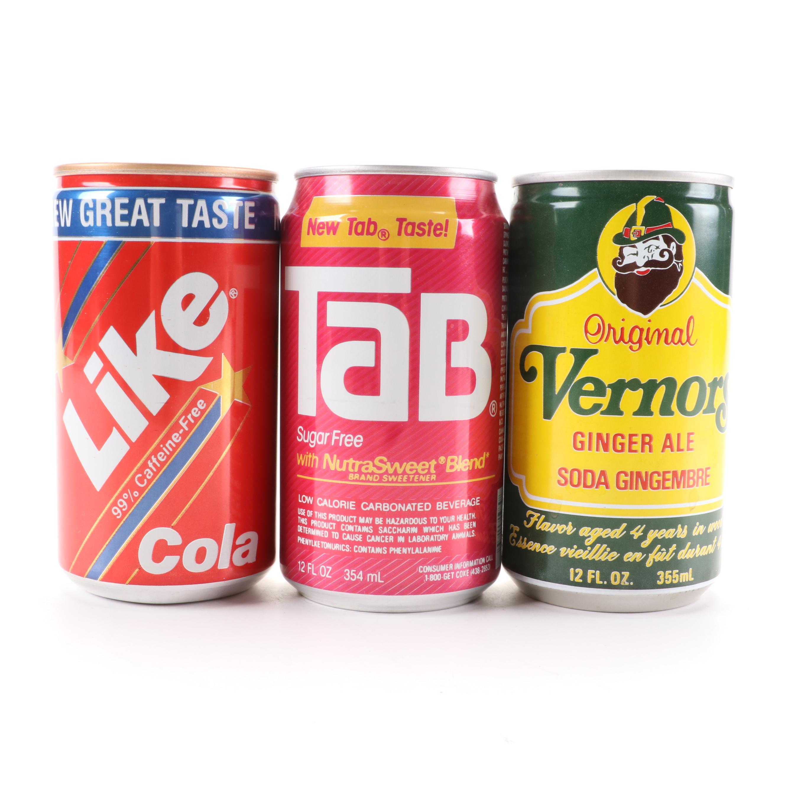 RC Cola, Pepsi, Tab, Dr. Pepper, Slice, Sunkist, and Other Soda Cans