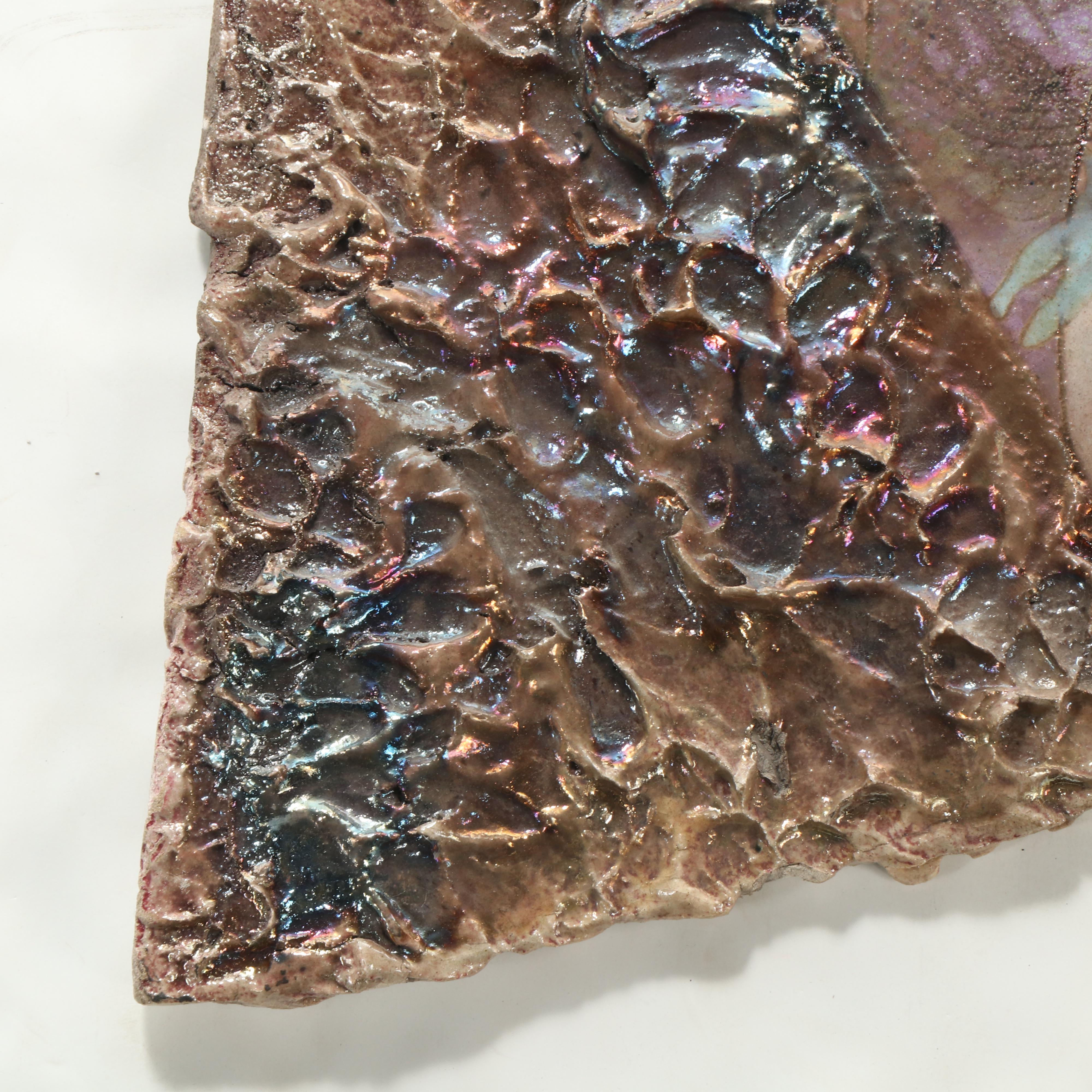 Susan and Steven Kemenyffy Raku Fired Diptych Ceramic Sculpture