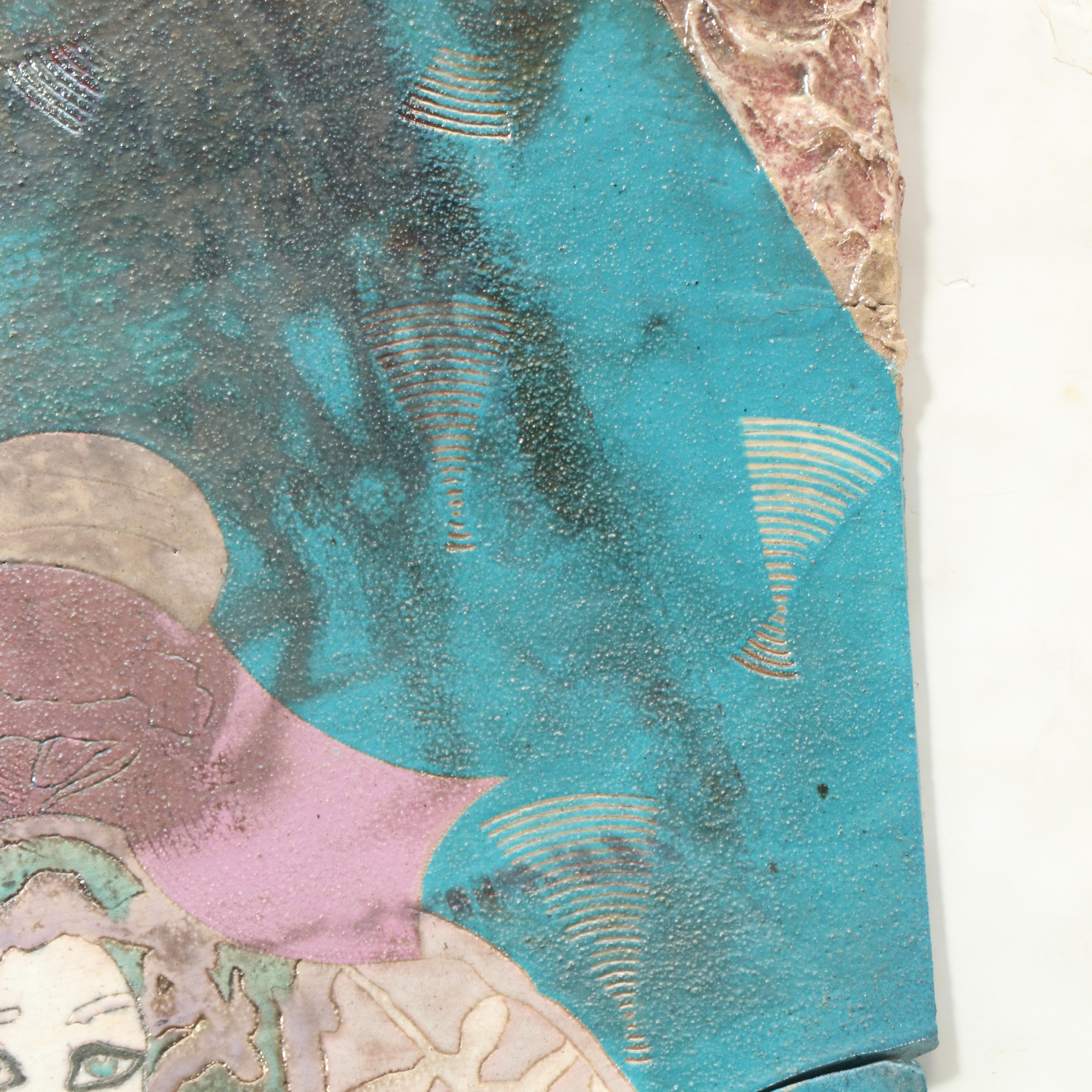 Susan and Steven Kemenyffy Raku Fired Diptych Ceramic Sculpture