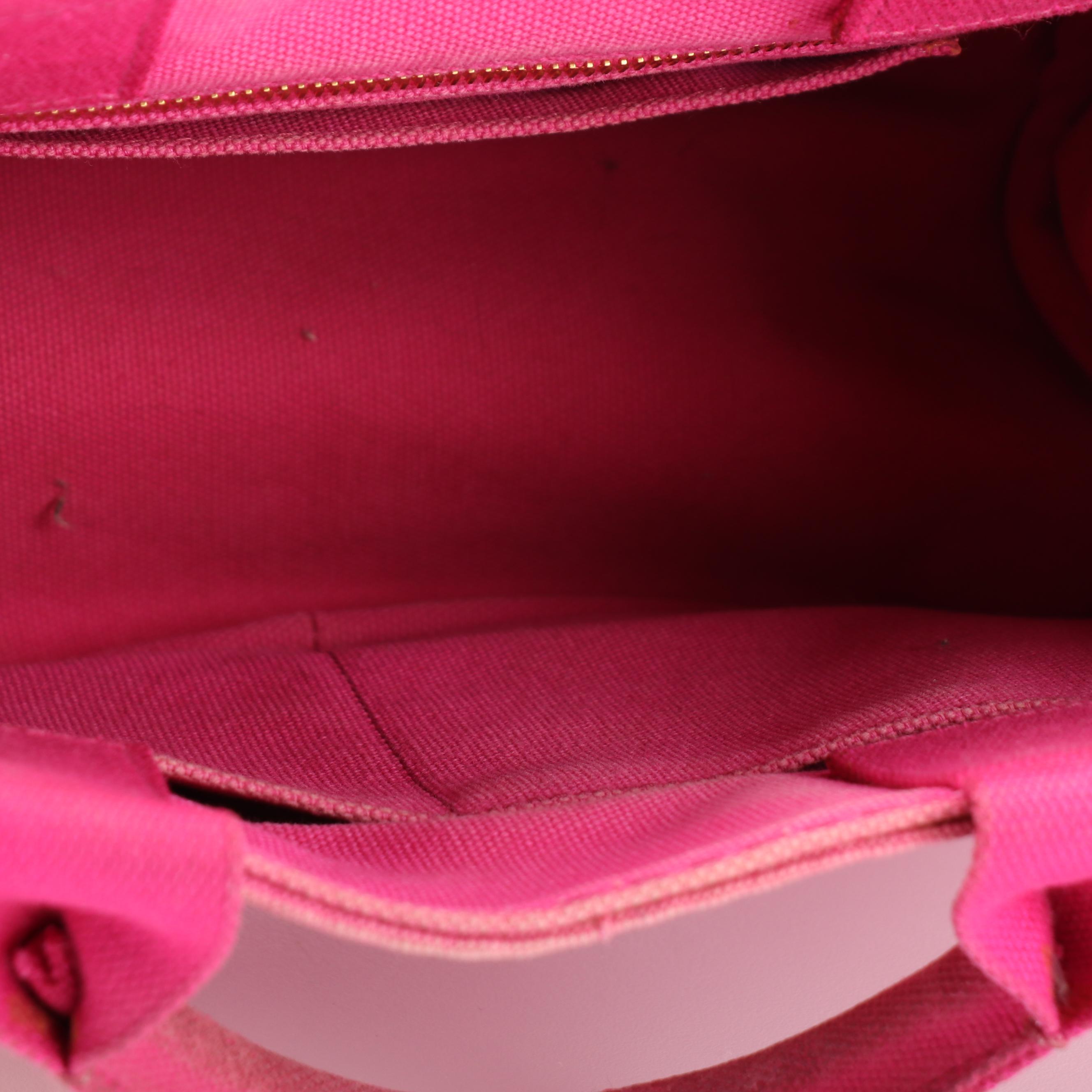 Prada Pink Canapa Canvas Tote Bag