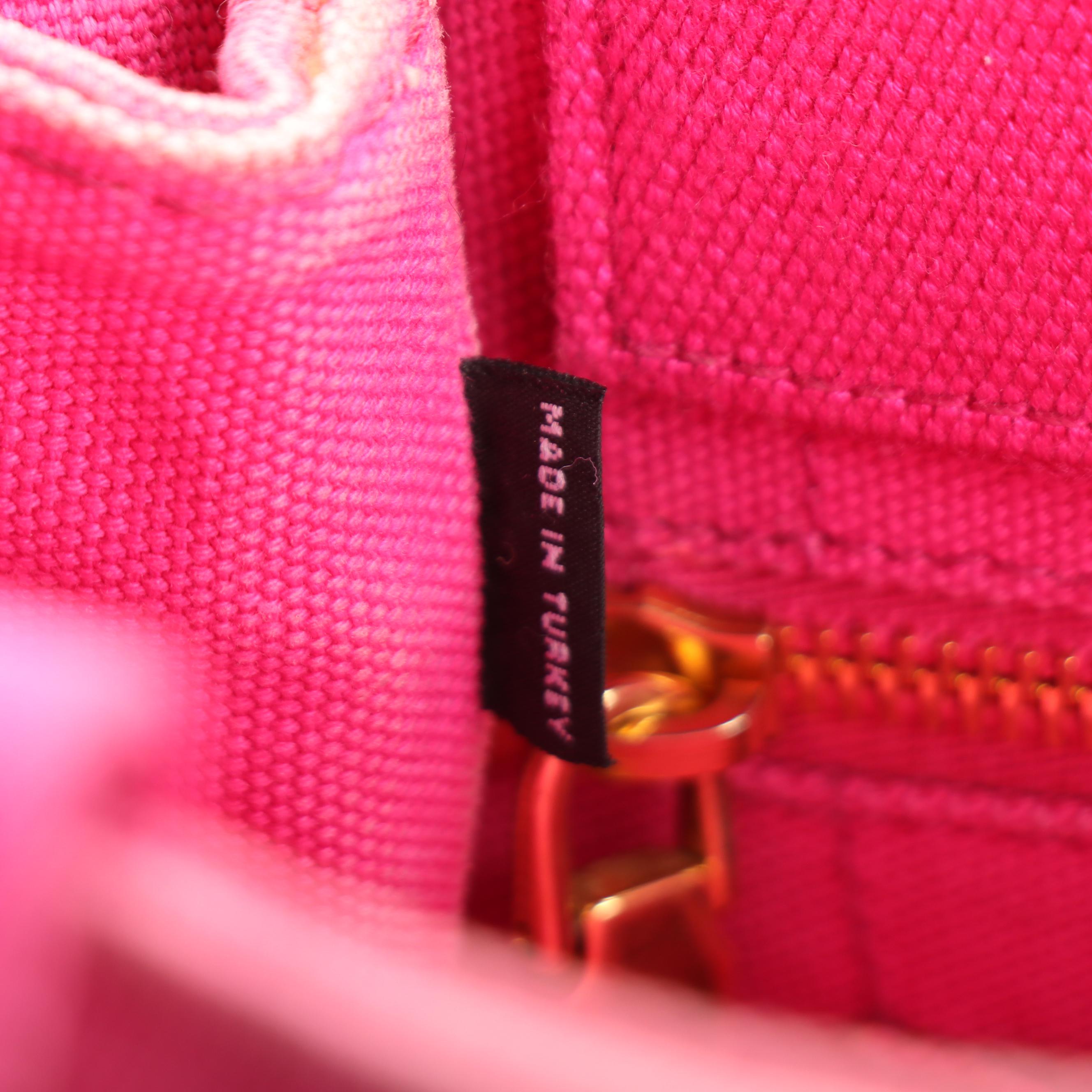 Prada Pink Canapa Canvas Tote Bag