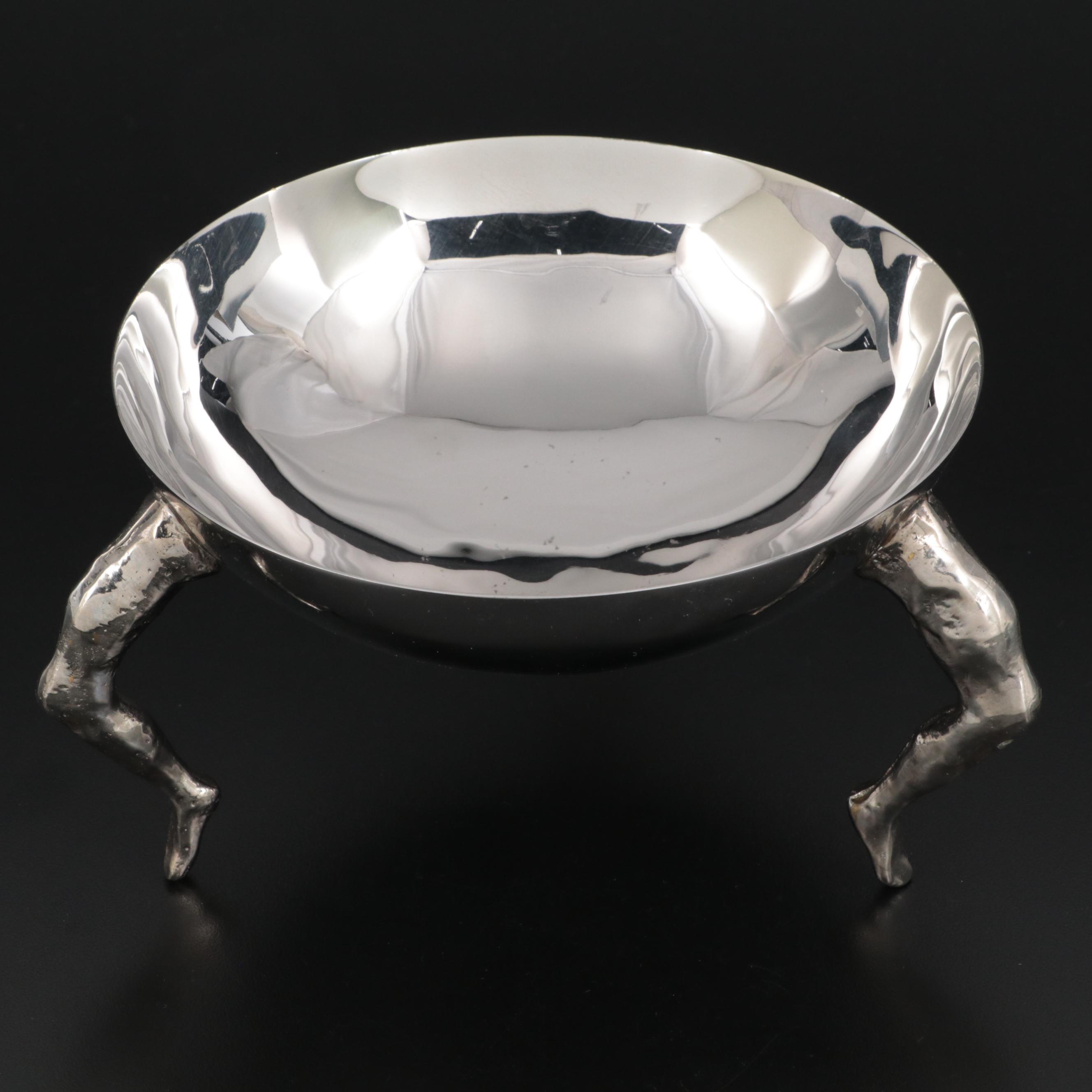 Michael Aram Silver Plate Tripod Serving Bowl with Legs