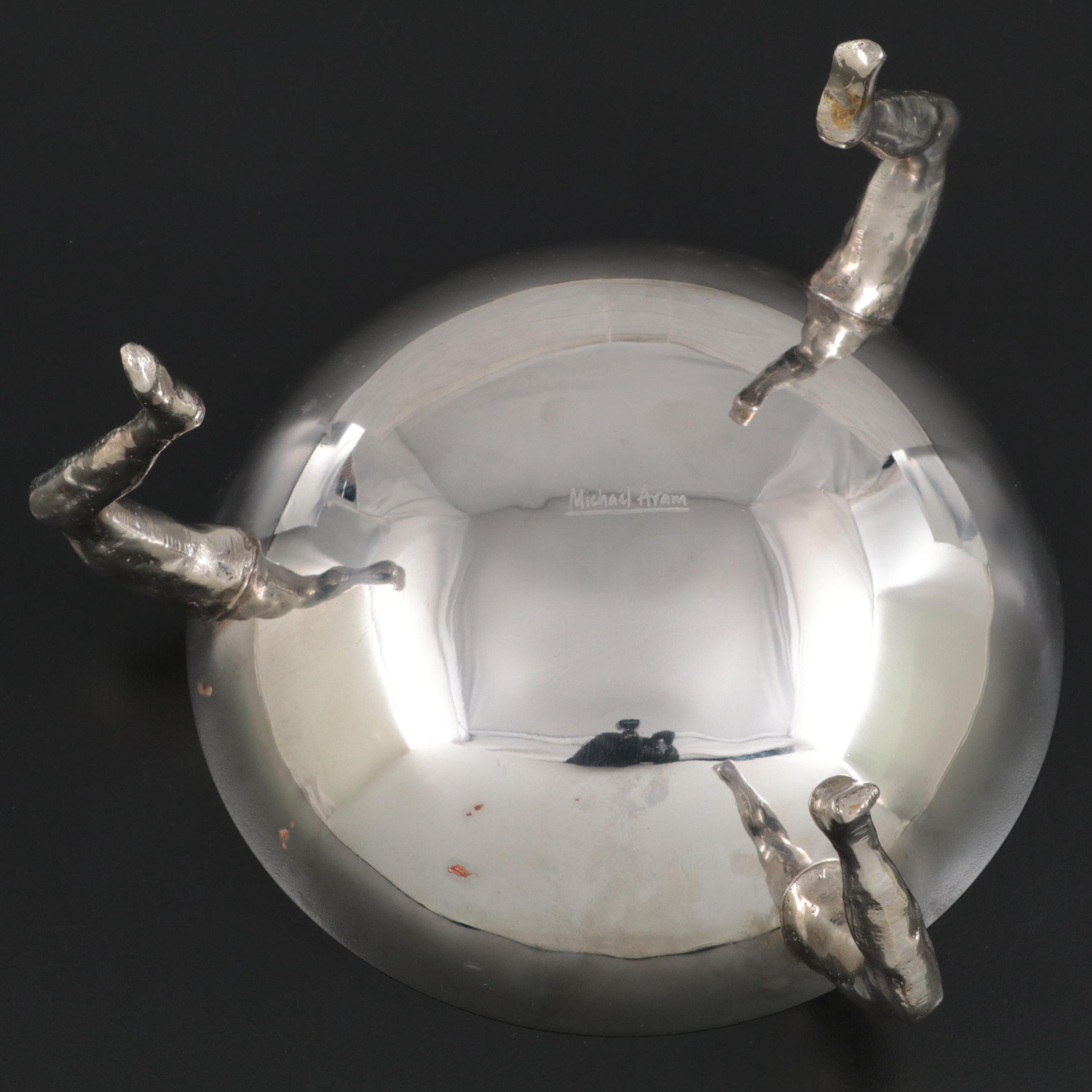 Michael Aram Silver Plate Tripod Serving Bowl with Legs