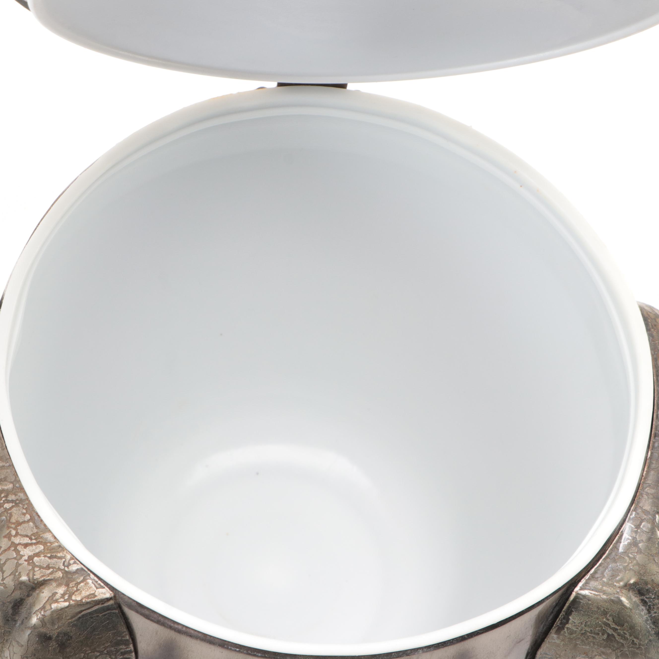 Pewtertone Olde Tankardware Owl Ice Bucket, Mid-20th Century