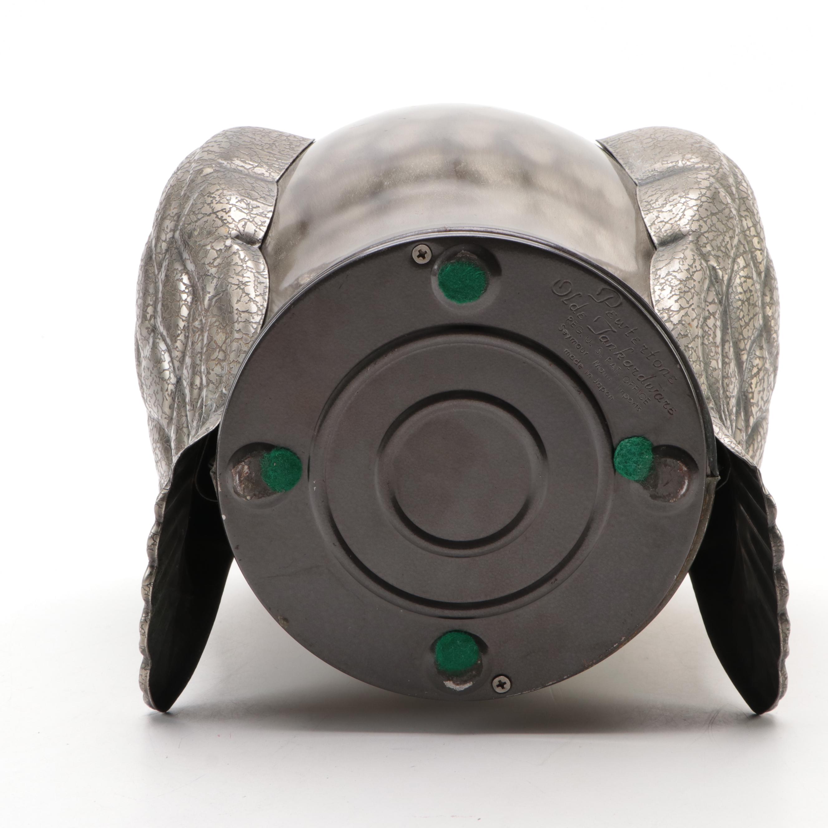 Pewtertone Olde Tankardware Owl Ice Bucket, Mid-20th Century