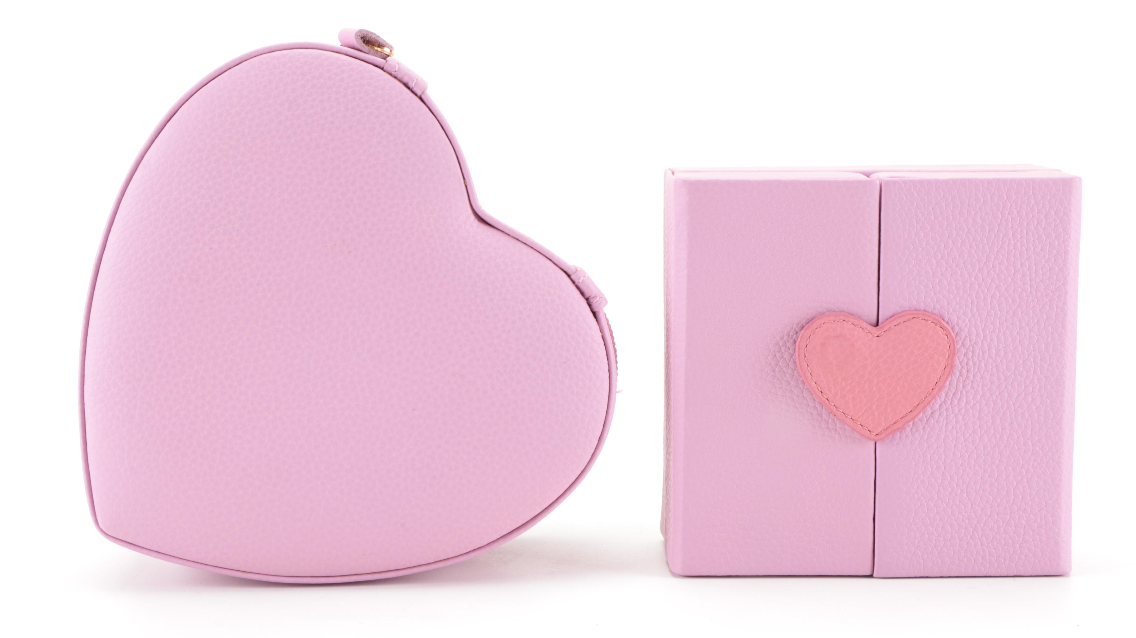 Rowallan Pink Leather Travel Jewelry Boxes