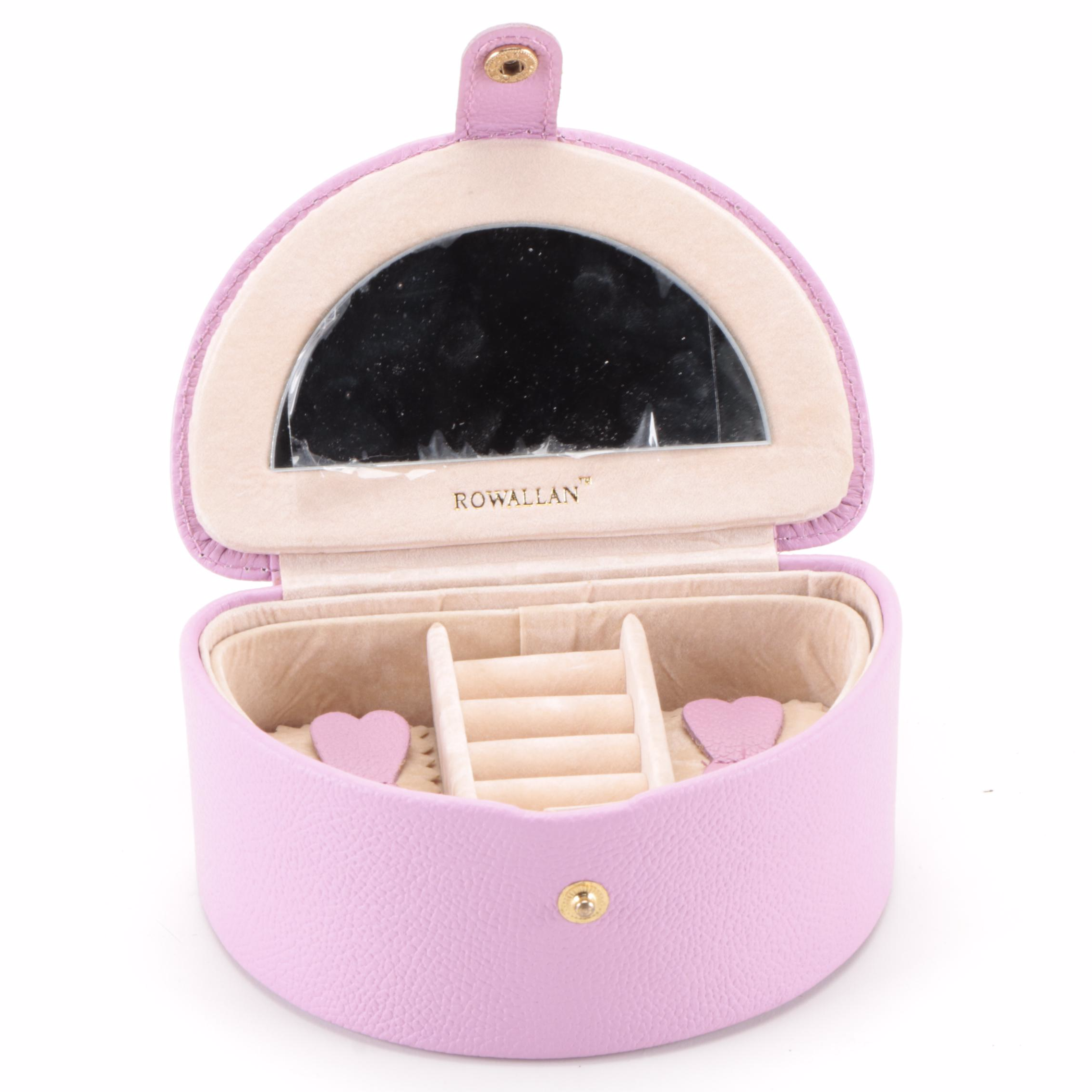 Rowallan Pink Leather Travel Jewelry Boxes
