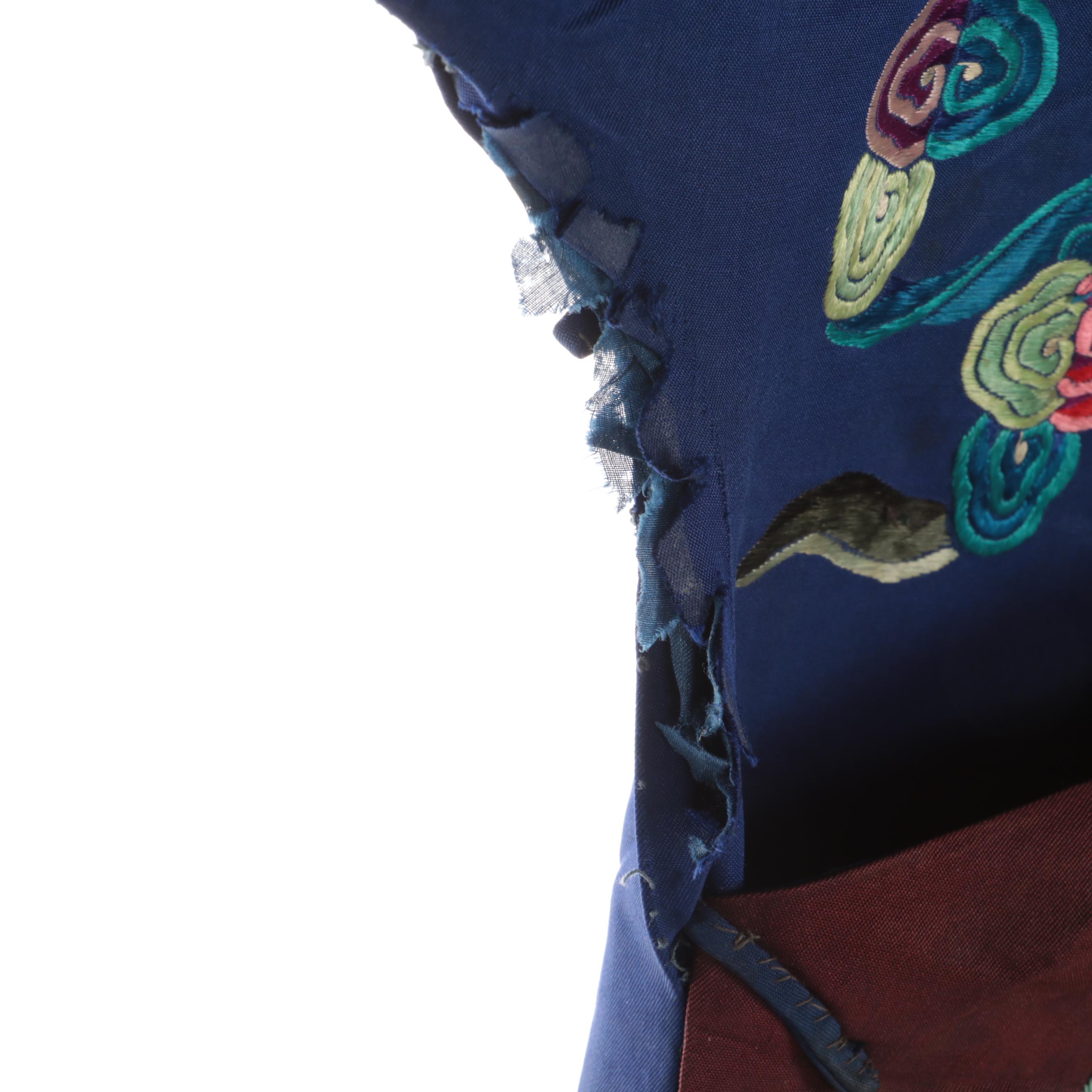 Men's Chinese Nobility Embroidered Silk Mang Pao, Qing Dynasty