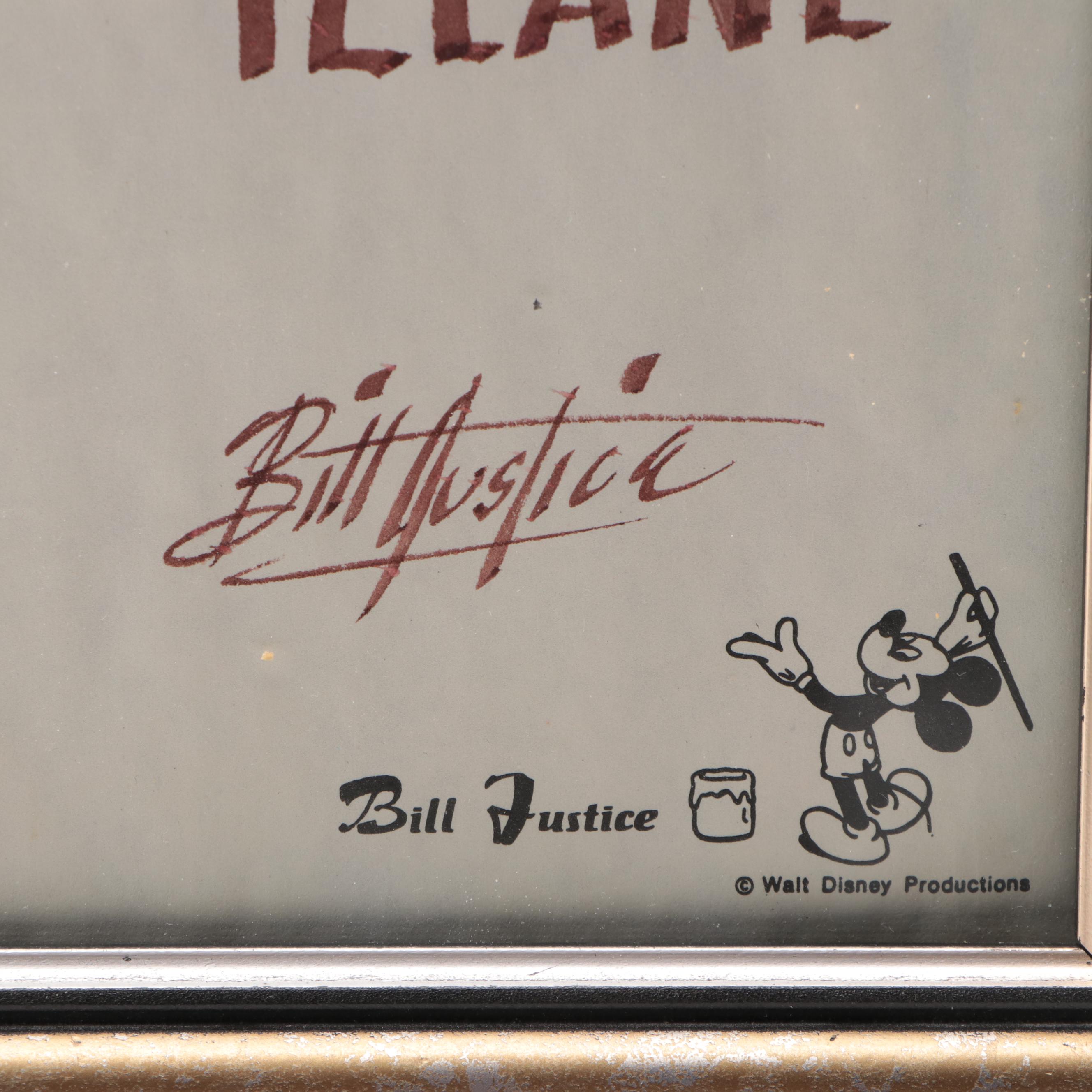 Bill Justice Signed Donald Duck Sketch with "Fantasia" Lithograph and More