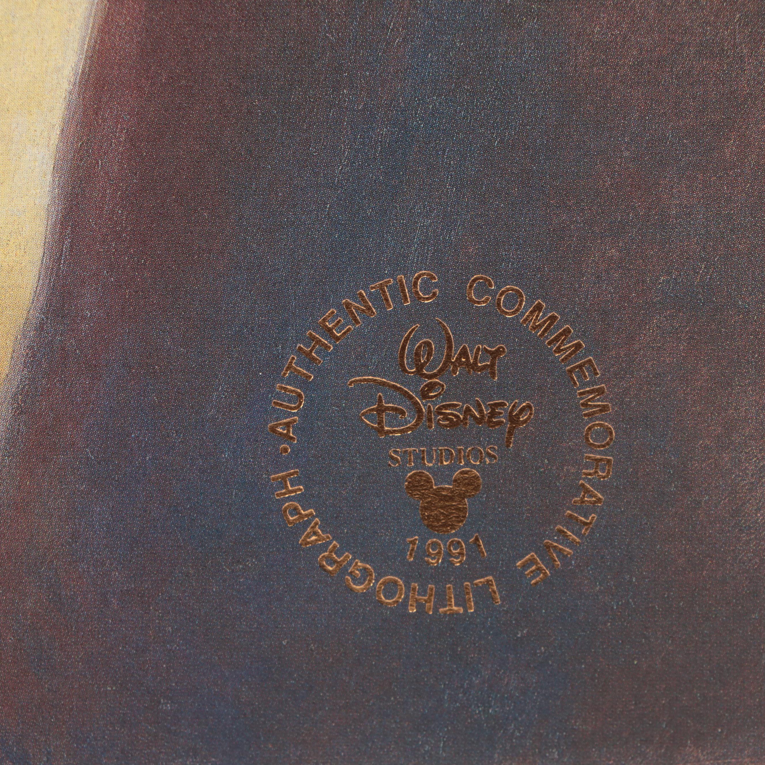 Bill Justice Signed Donald Duck Sketch with "Fantasia" Lithograph and More