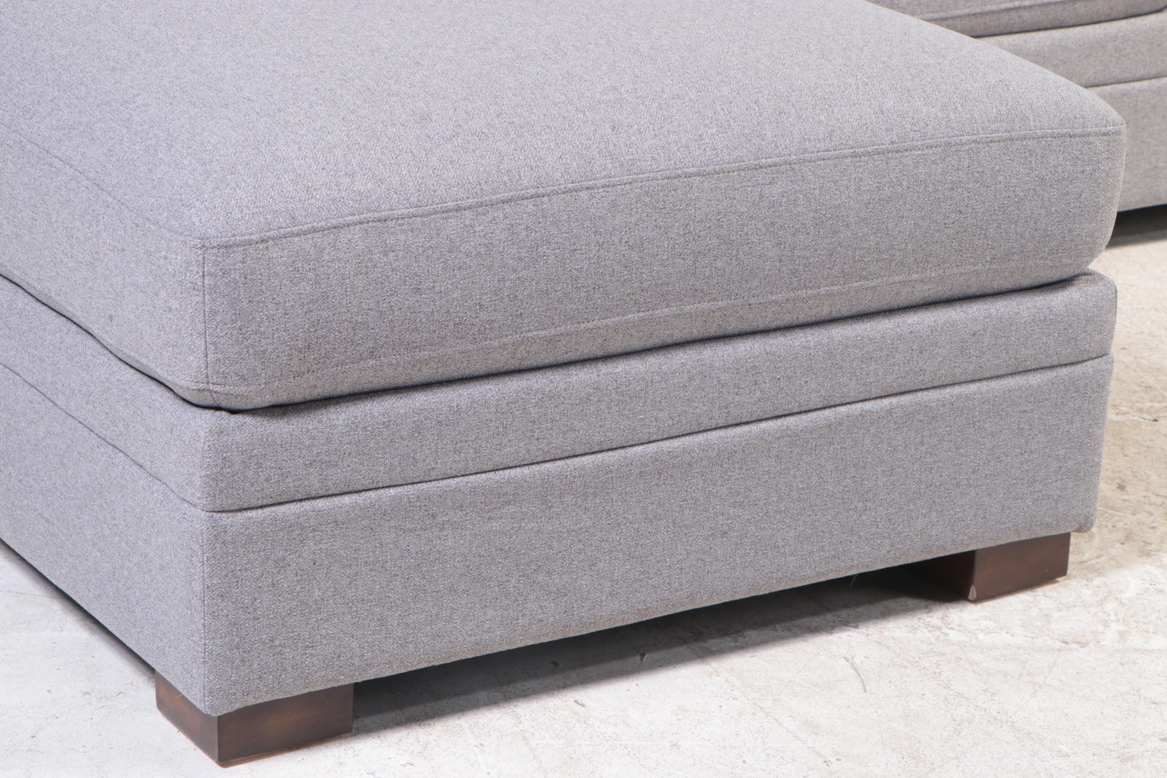 Thomasville "Langdon" Four-Piece Fabric Sectional with Storage Ottoman