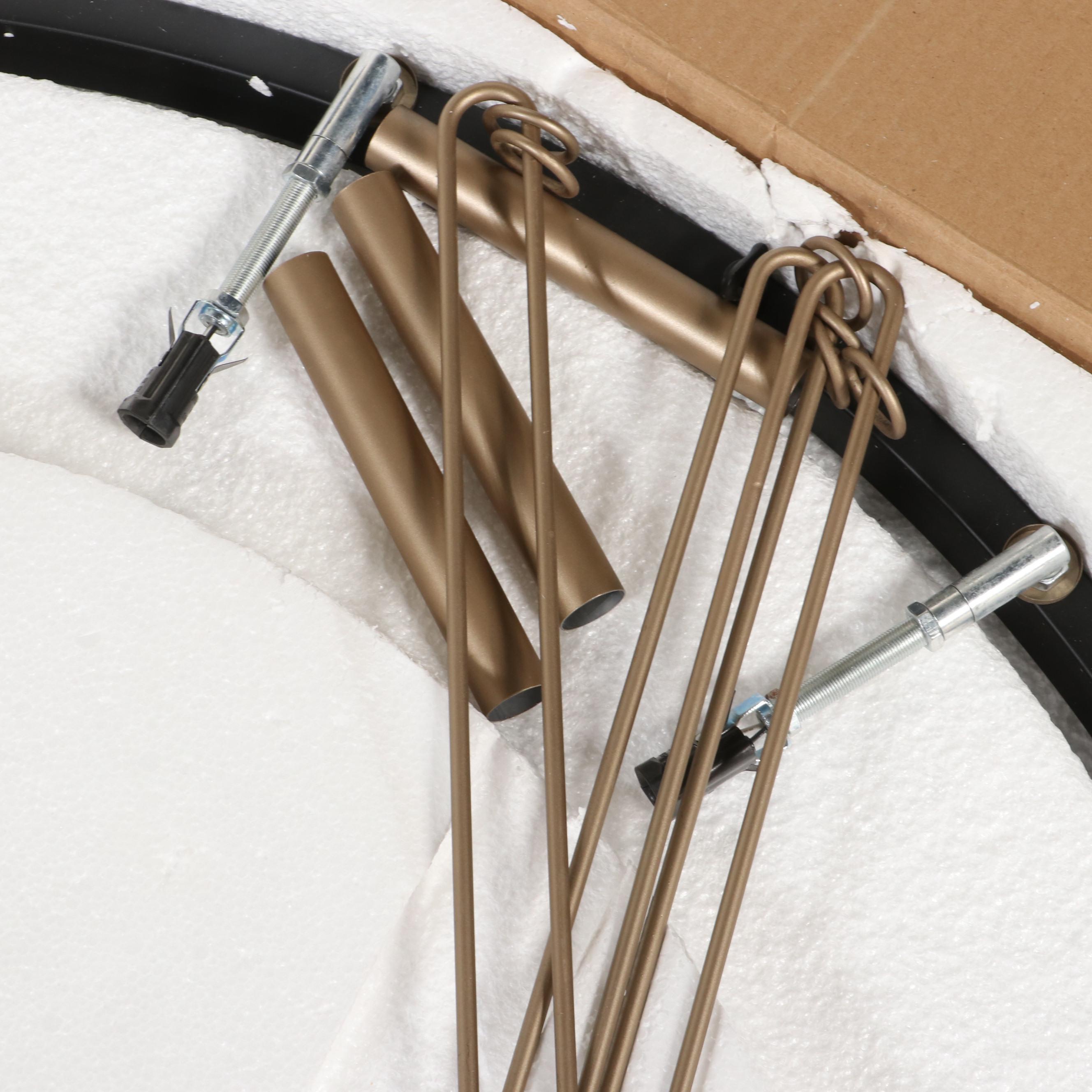 Acroma 12-Light Candle Style Wagon Wheel Chandelier in Black and Brass Finish