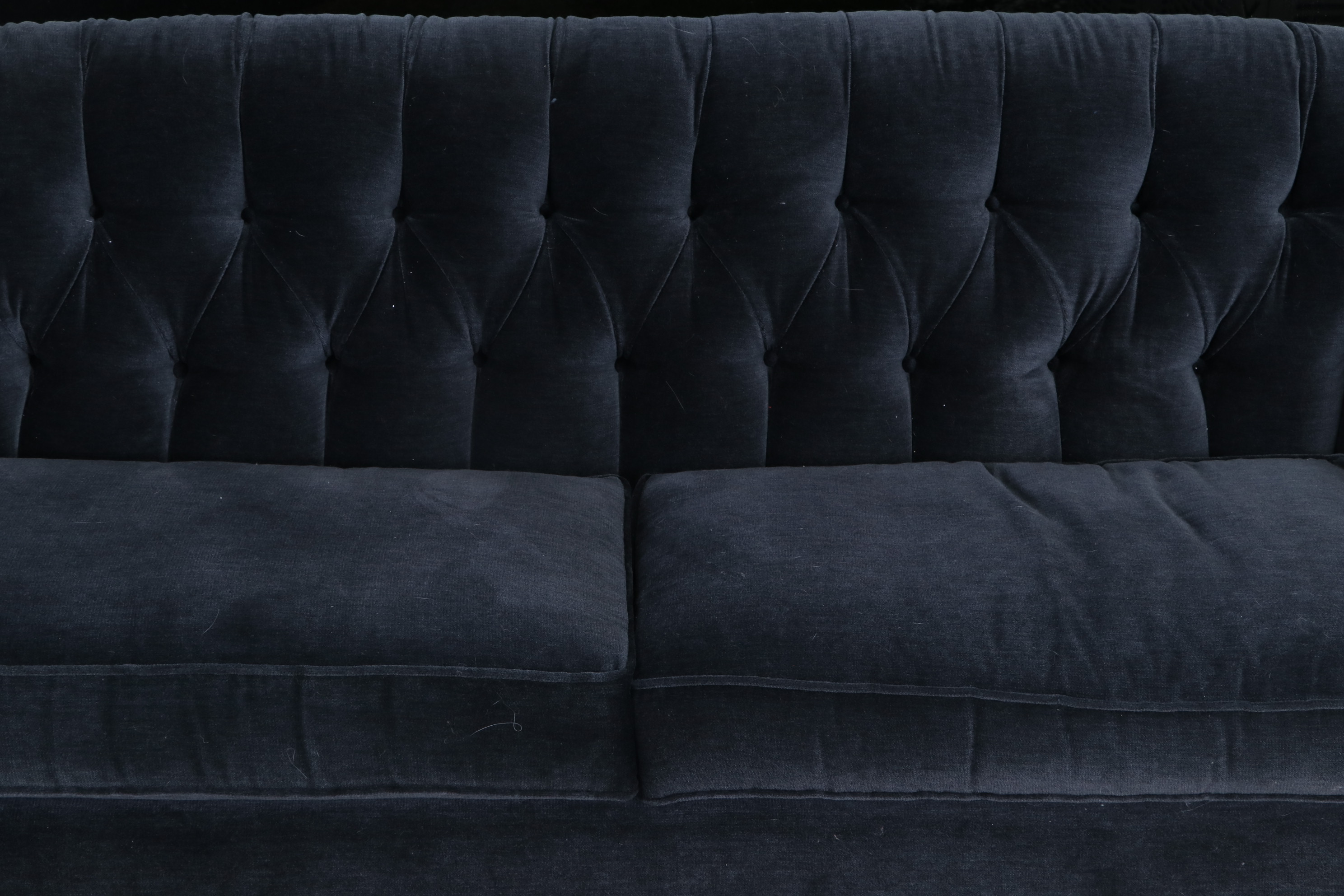 Arhaus Furniture "Preston" Tufted Velvet Sofa in Vernon Smoke