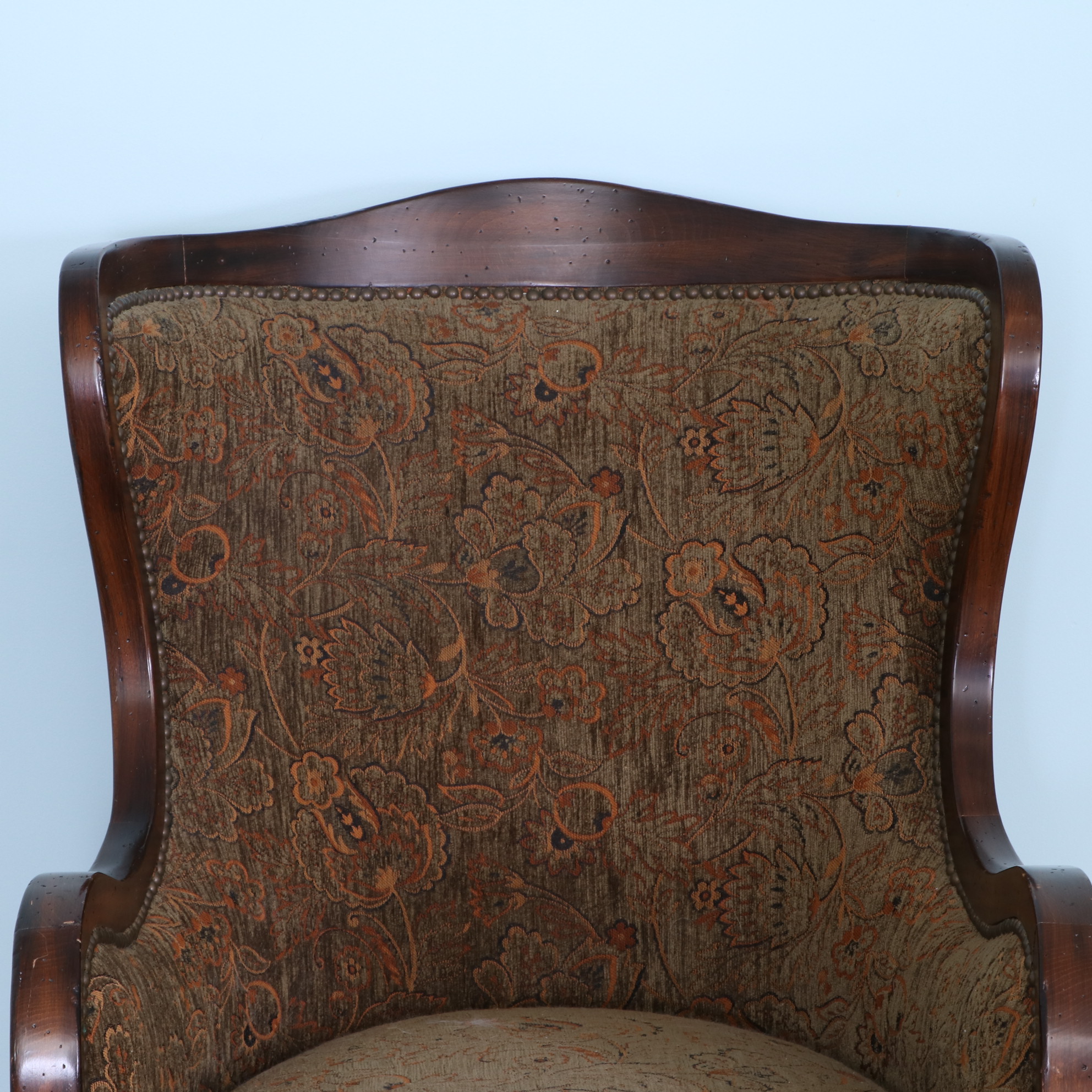 Arhaus Furniture "Catania" Exposed Wood Wingback Armchair