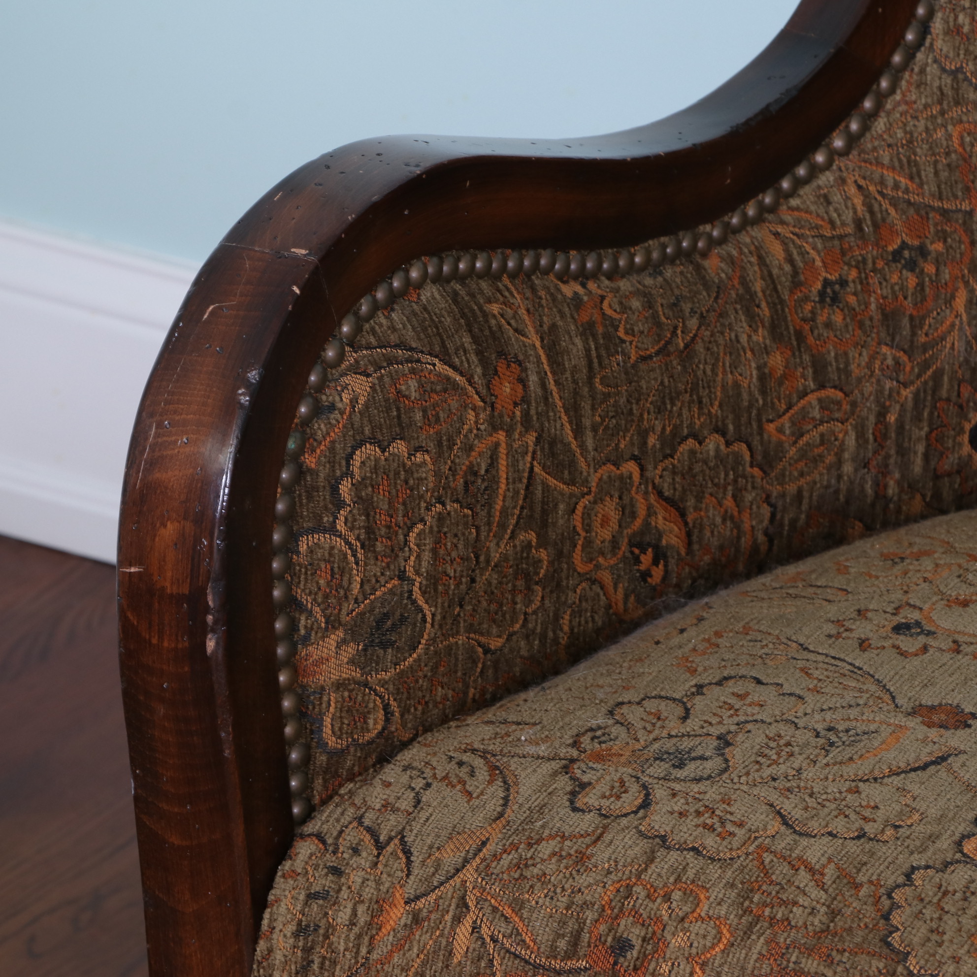 Arhaus Furniture "Catania" Exposed Wood Wingback Armchair