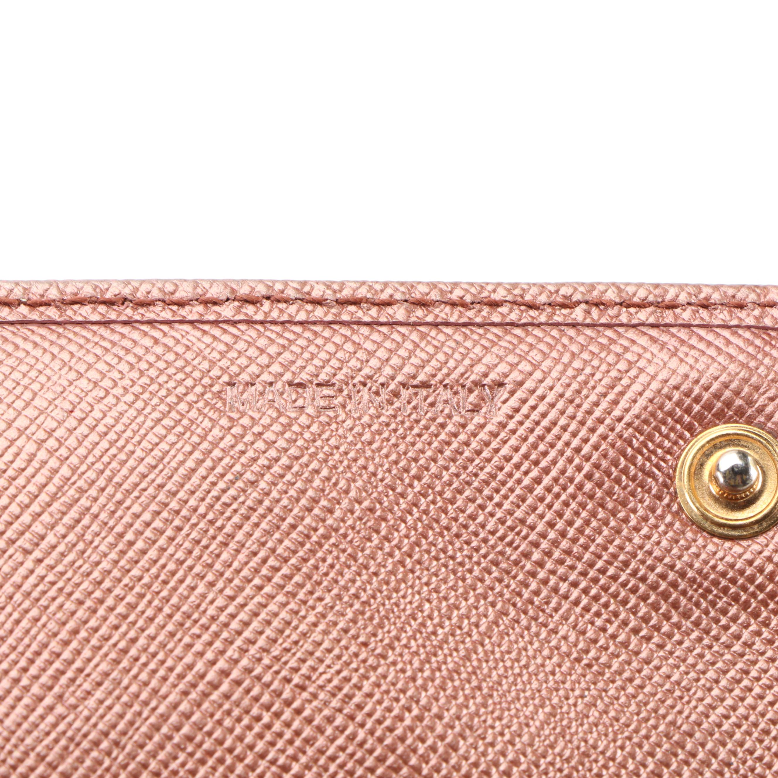 Prada Metallic Saffiano Leather Wallet