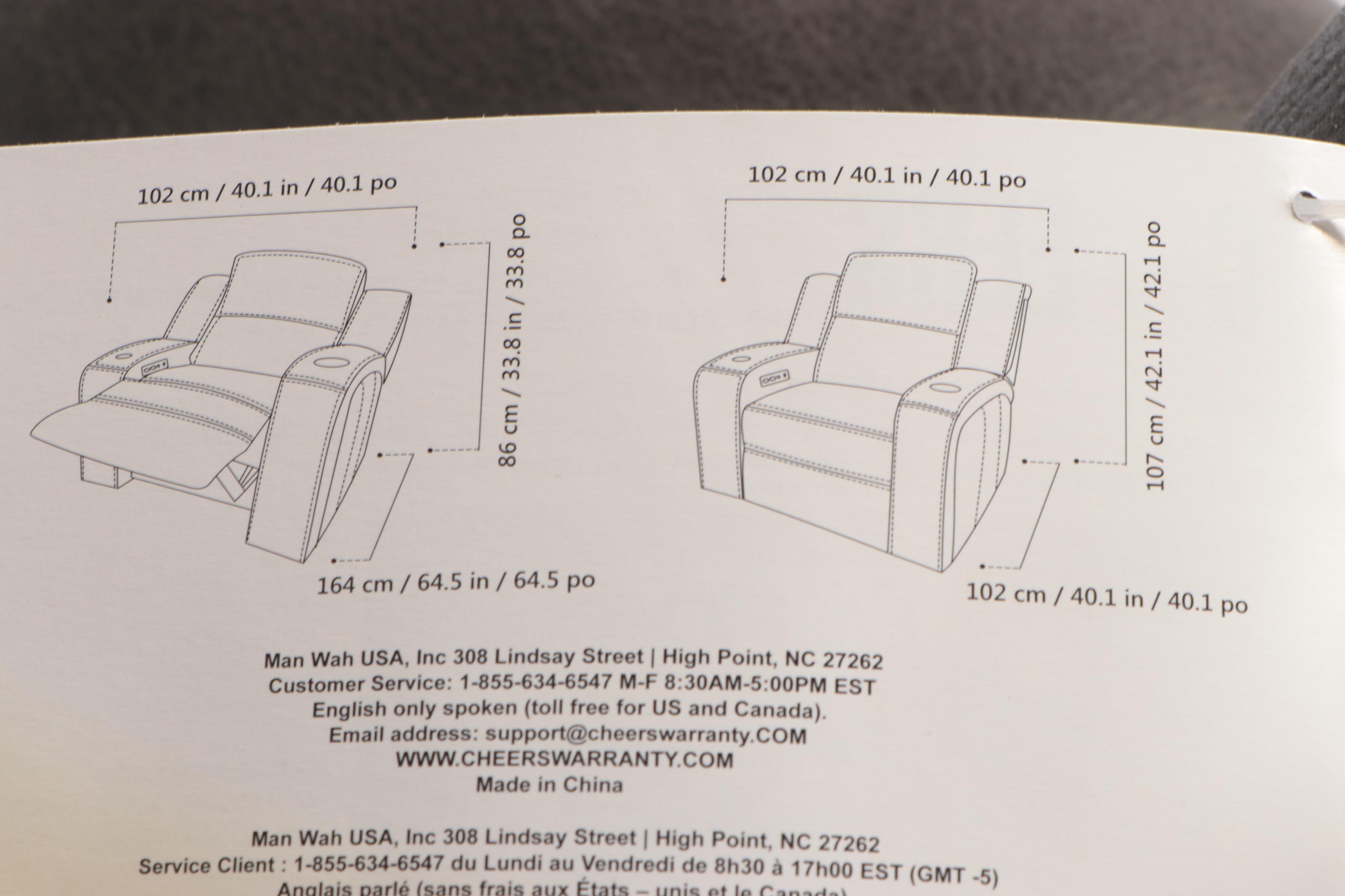 Cheers "Matteus" Fabric Power Recliner