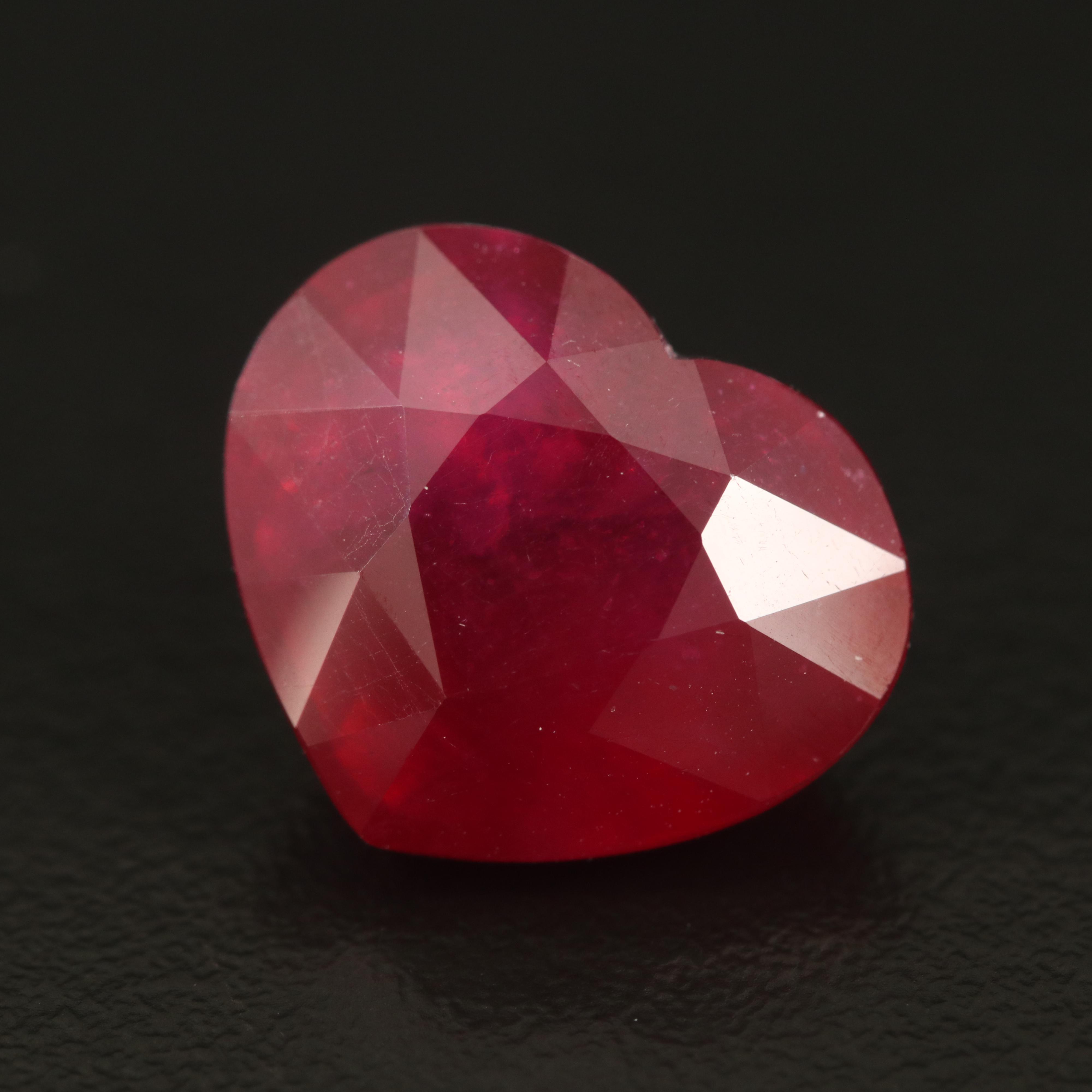 Loose Heart Faceted Filled Corundum