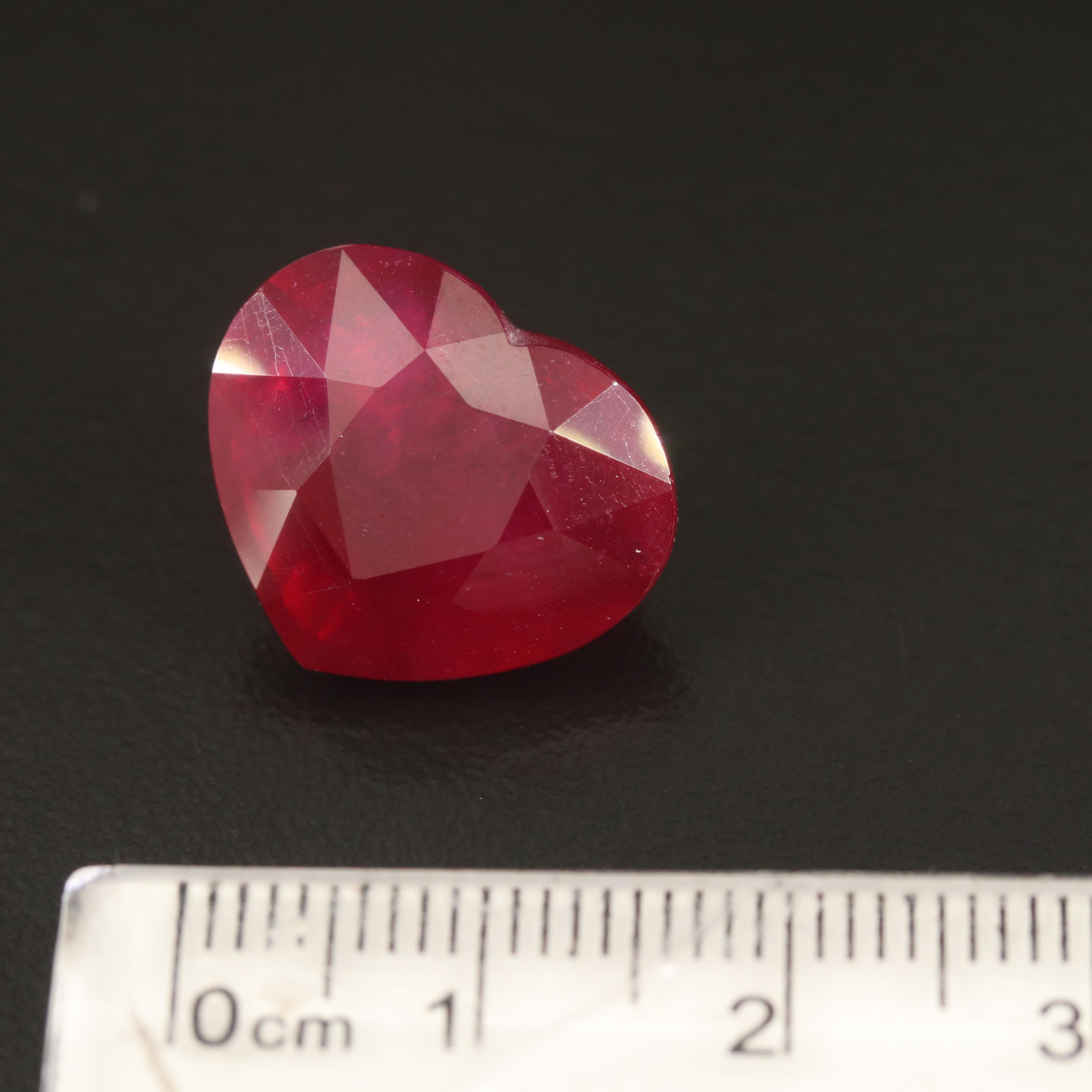 Loose Heart Faceted Filled Corundum