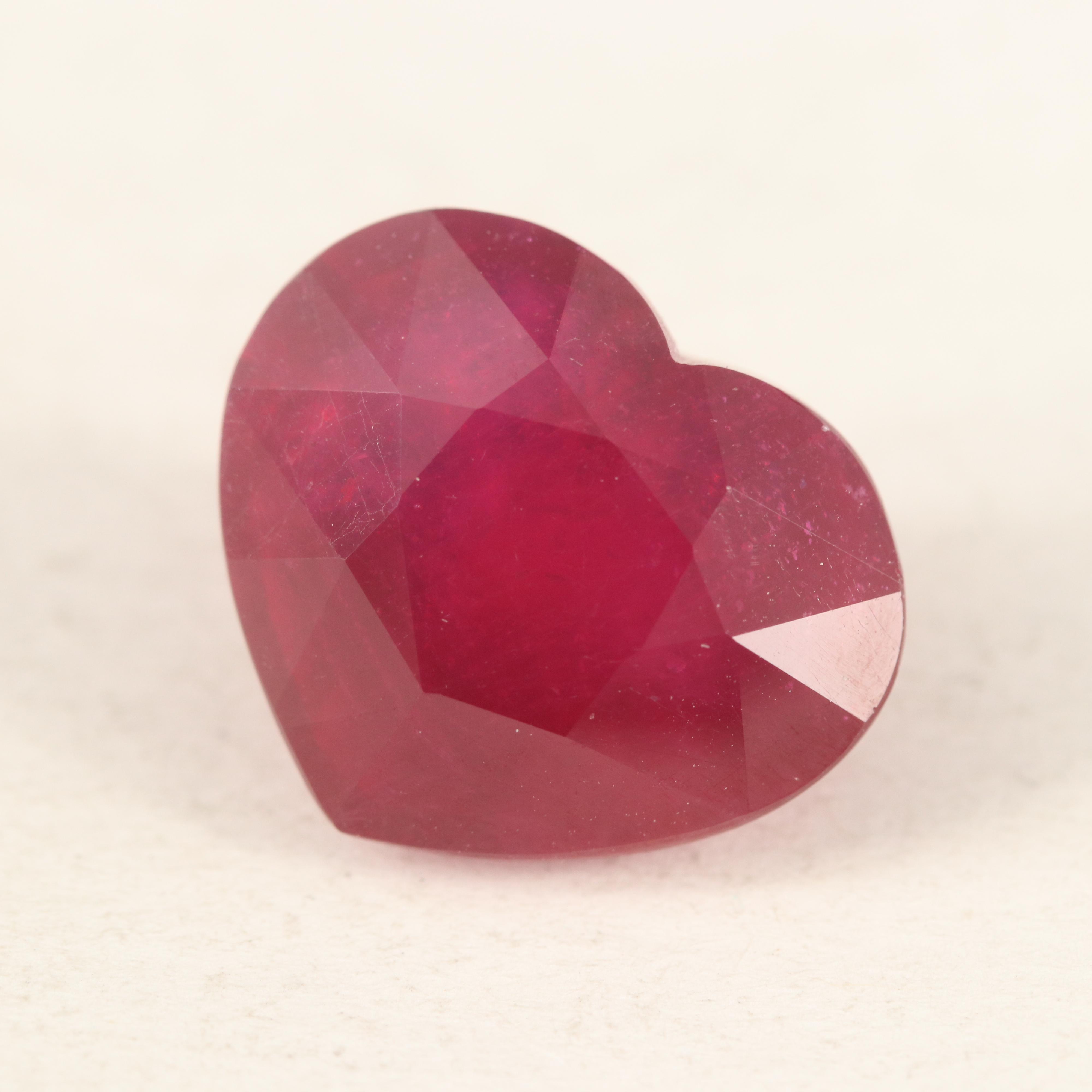 Loose Heart Faceted Filled Corundum