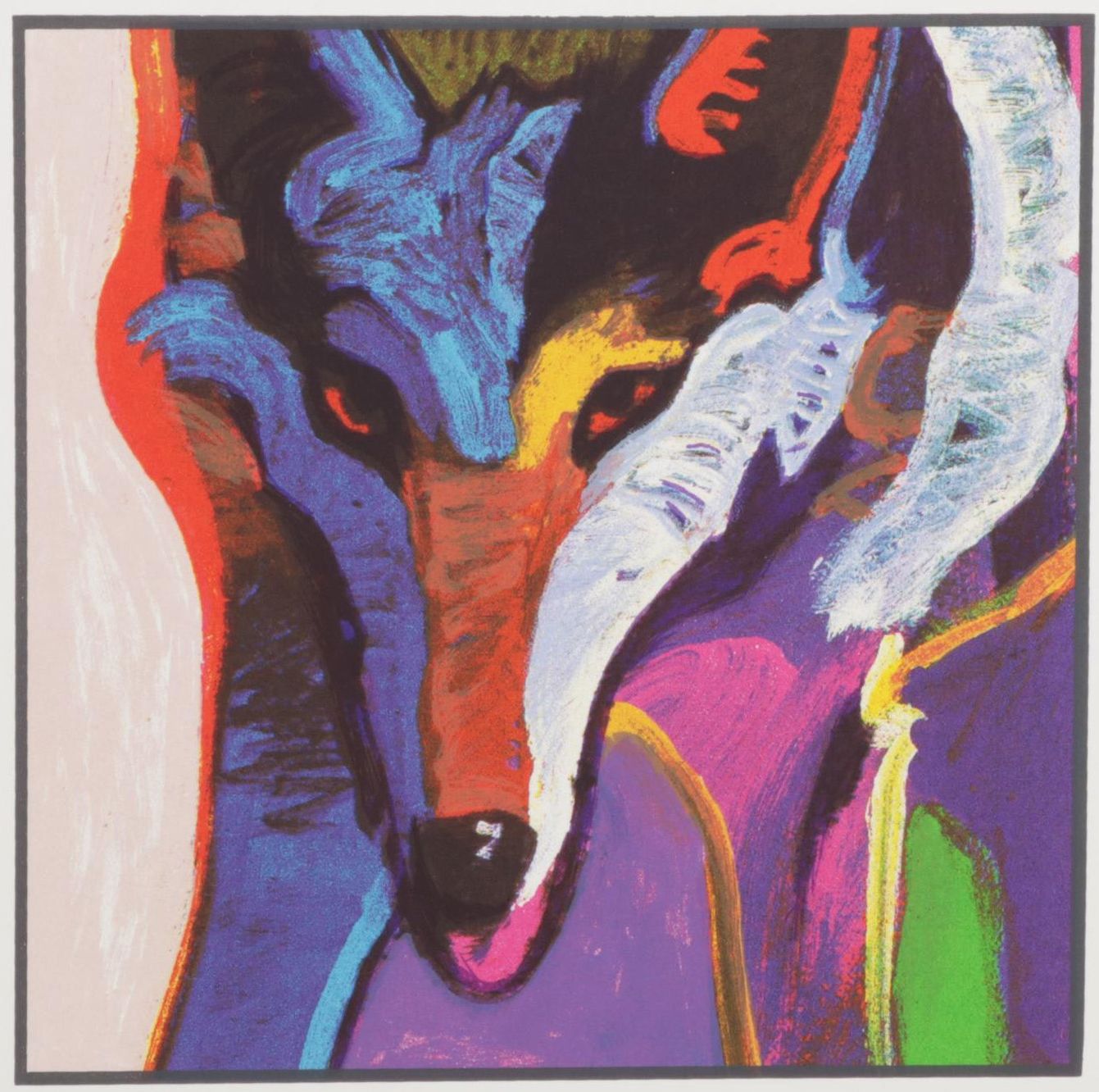 John Nieto Serigraph of Wolf, 1996