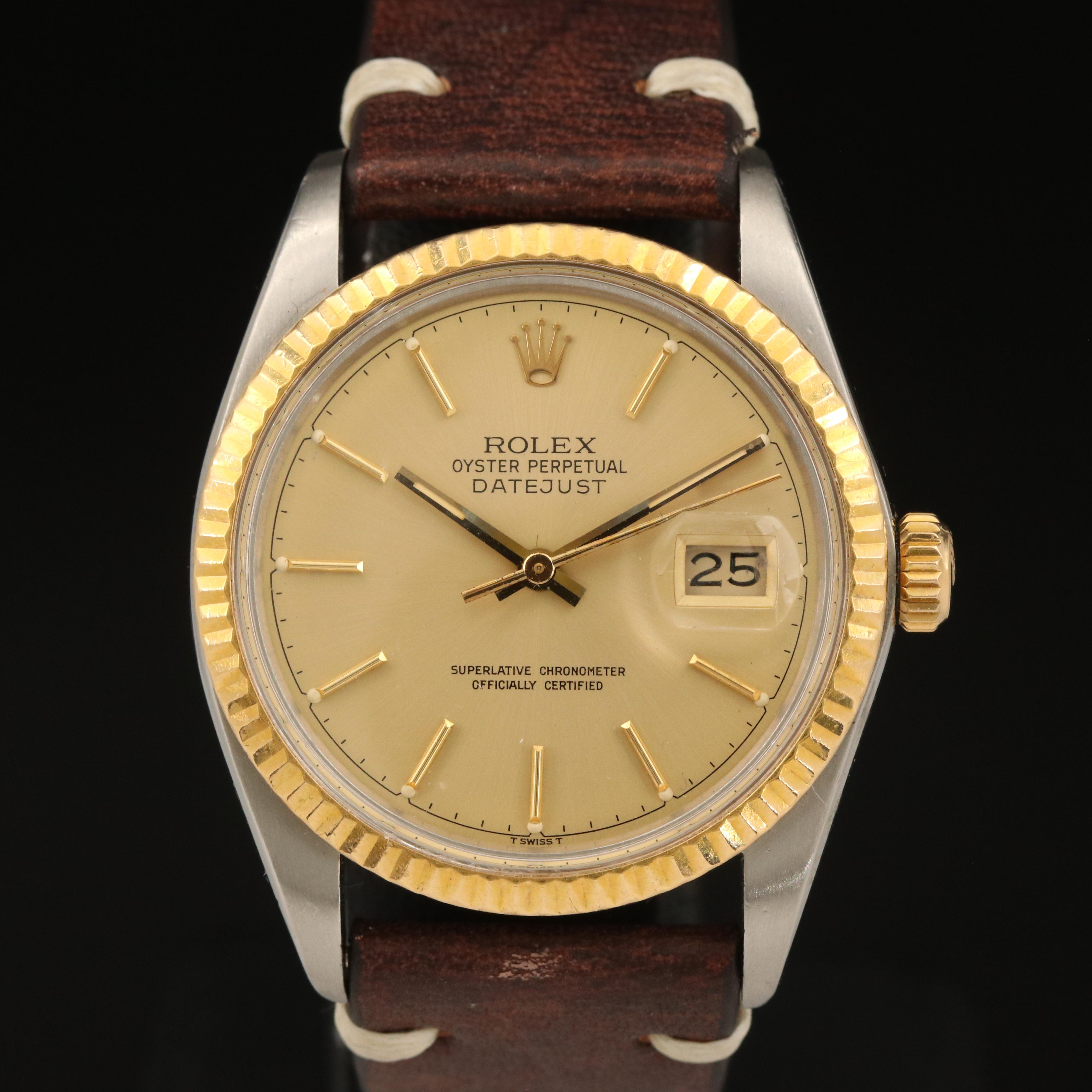 1984 Rolex Datejust 14K and Stainless Steel Watch