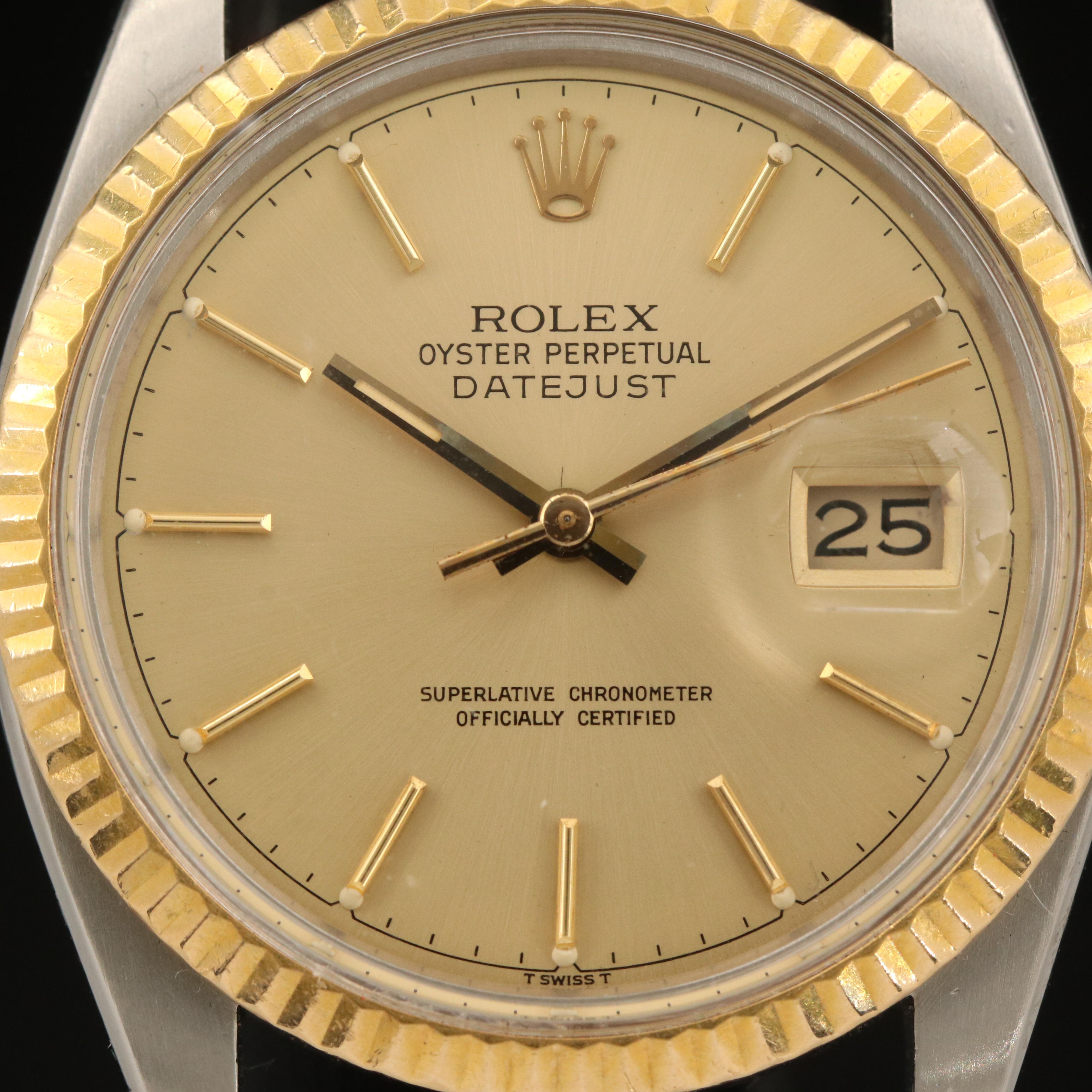 1984 Rolex Datejust 14K and Stainless Steel Watch