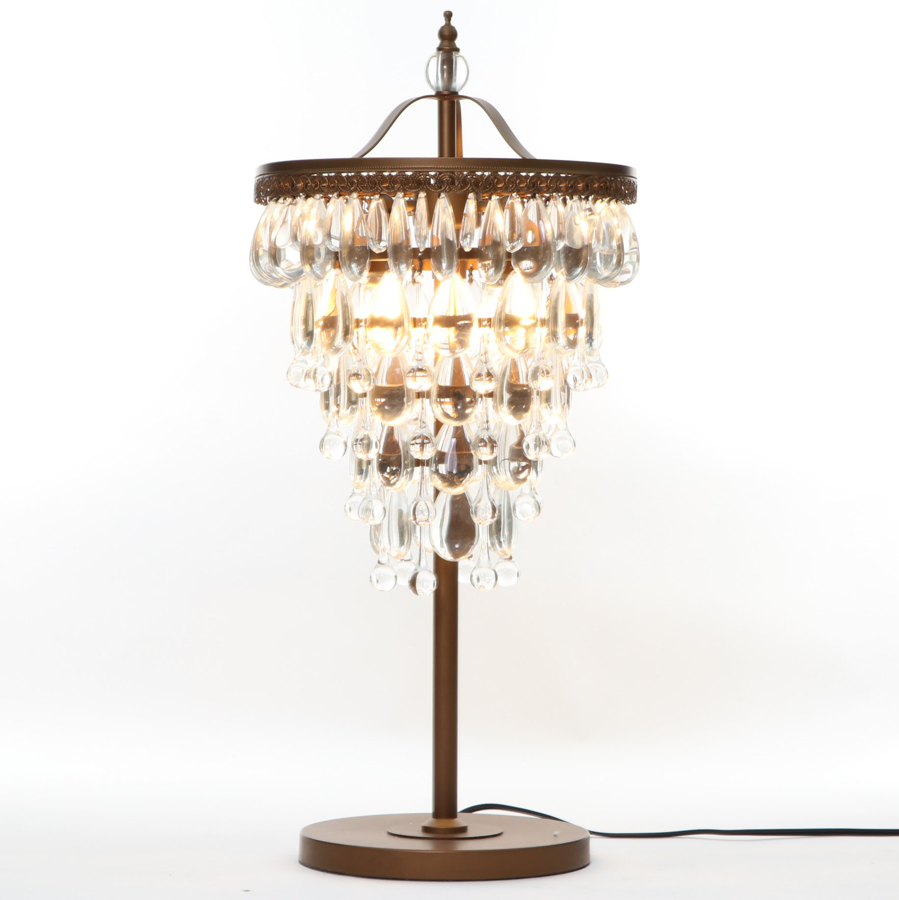 Arhaus Furniture Anabella Teardrop Crystal Prisms Table Lamp