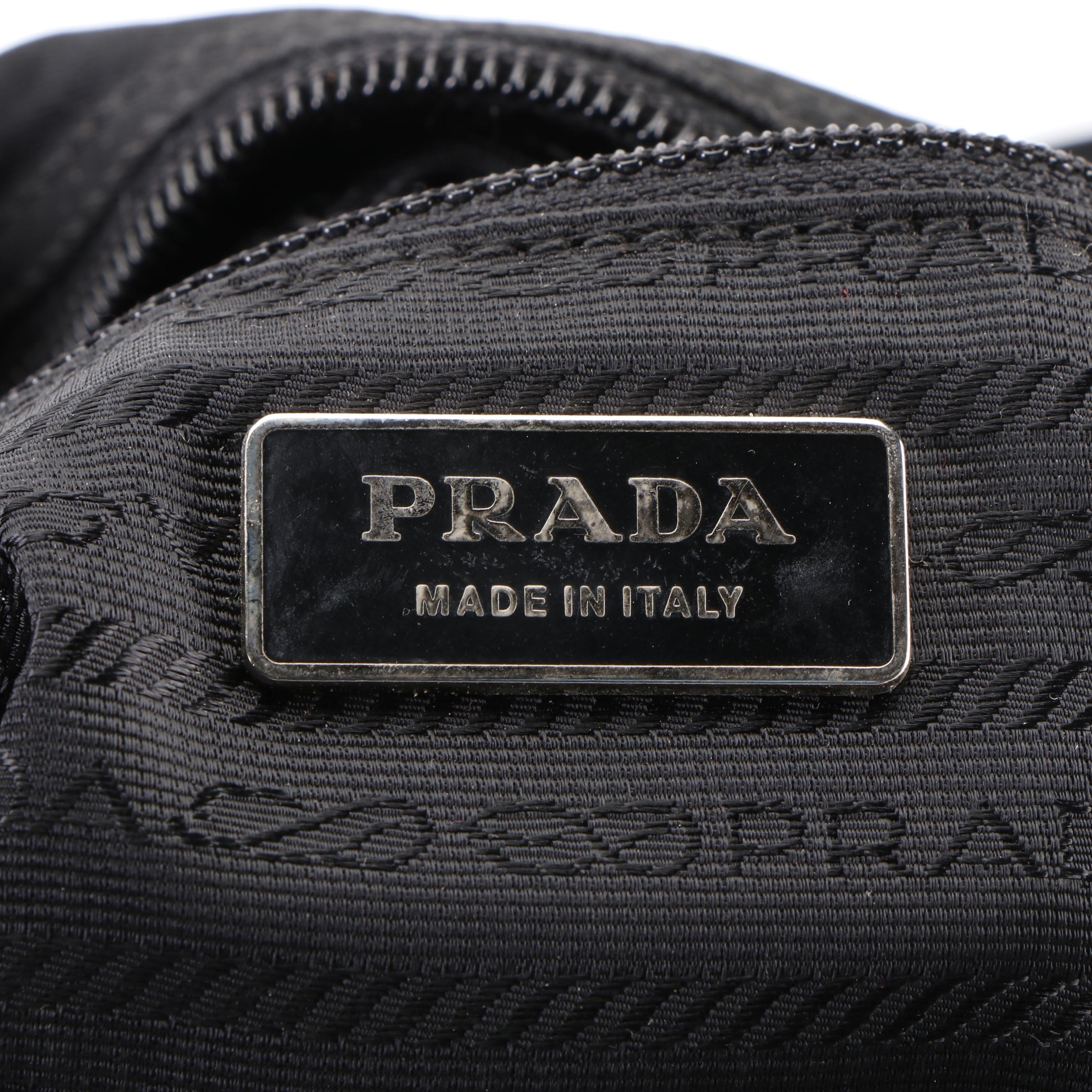 Prada Small Crossbody Bag in Nero Tessuto Nylon with Black Leather Trim