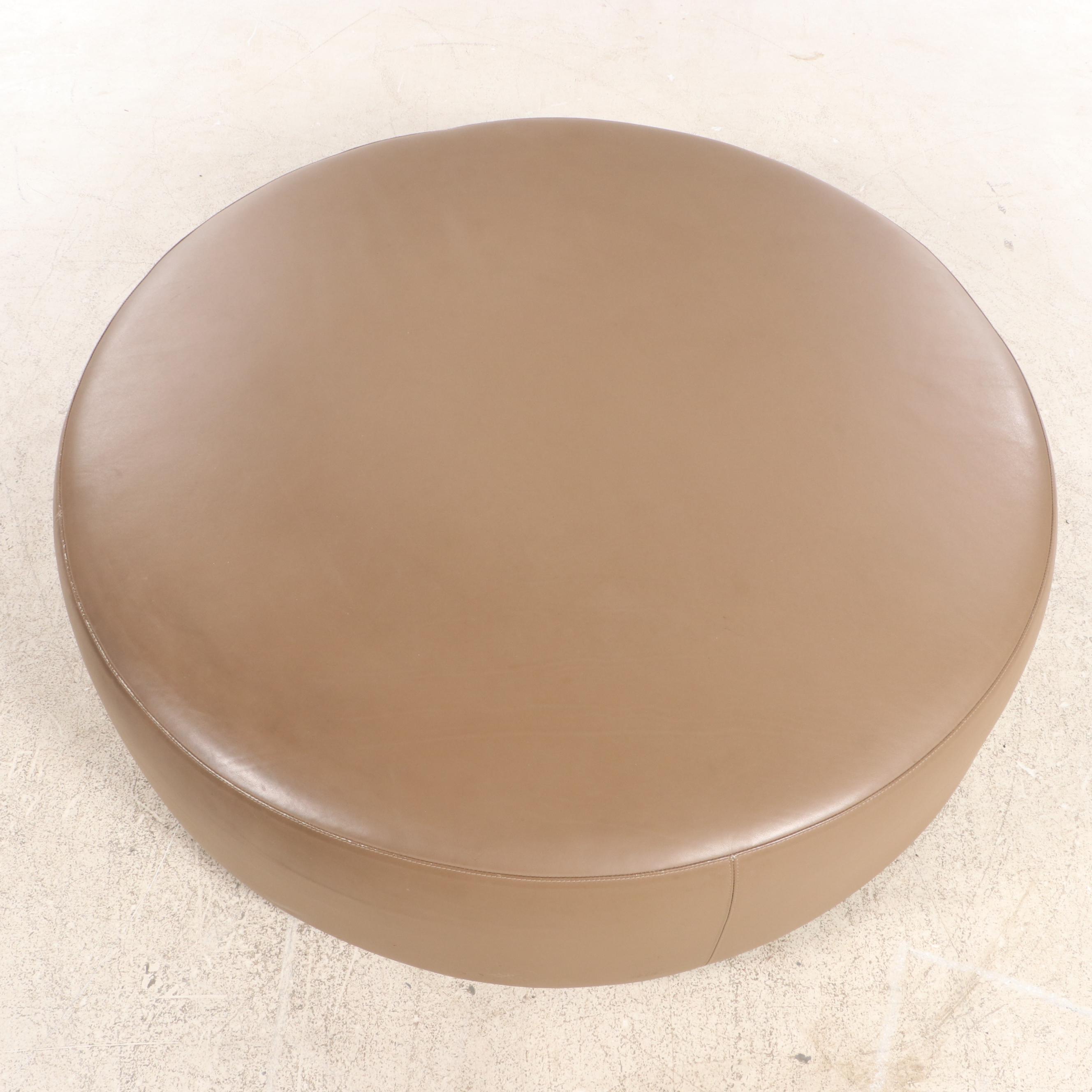B&B Italia Brown Leather Cocktail Ottoman
