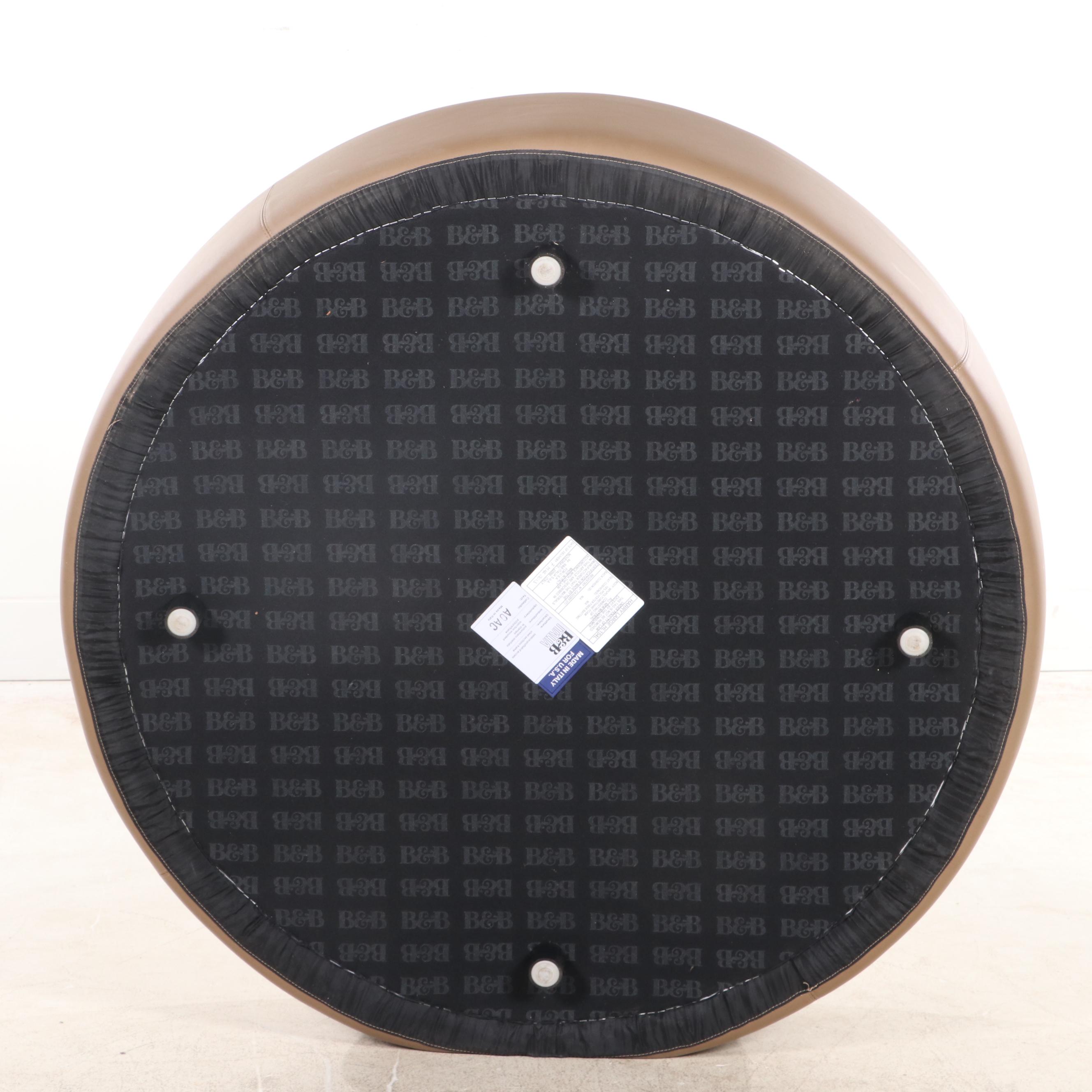 B&B Italia Brown Leather Cocktail Ottoman