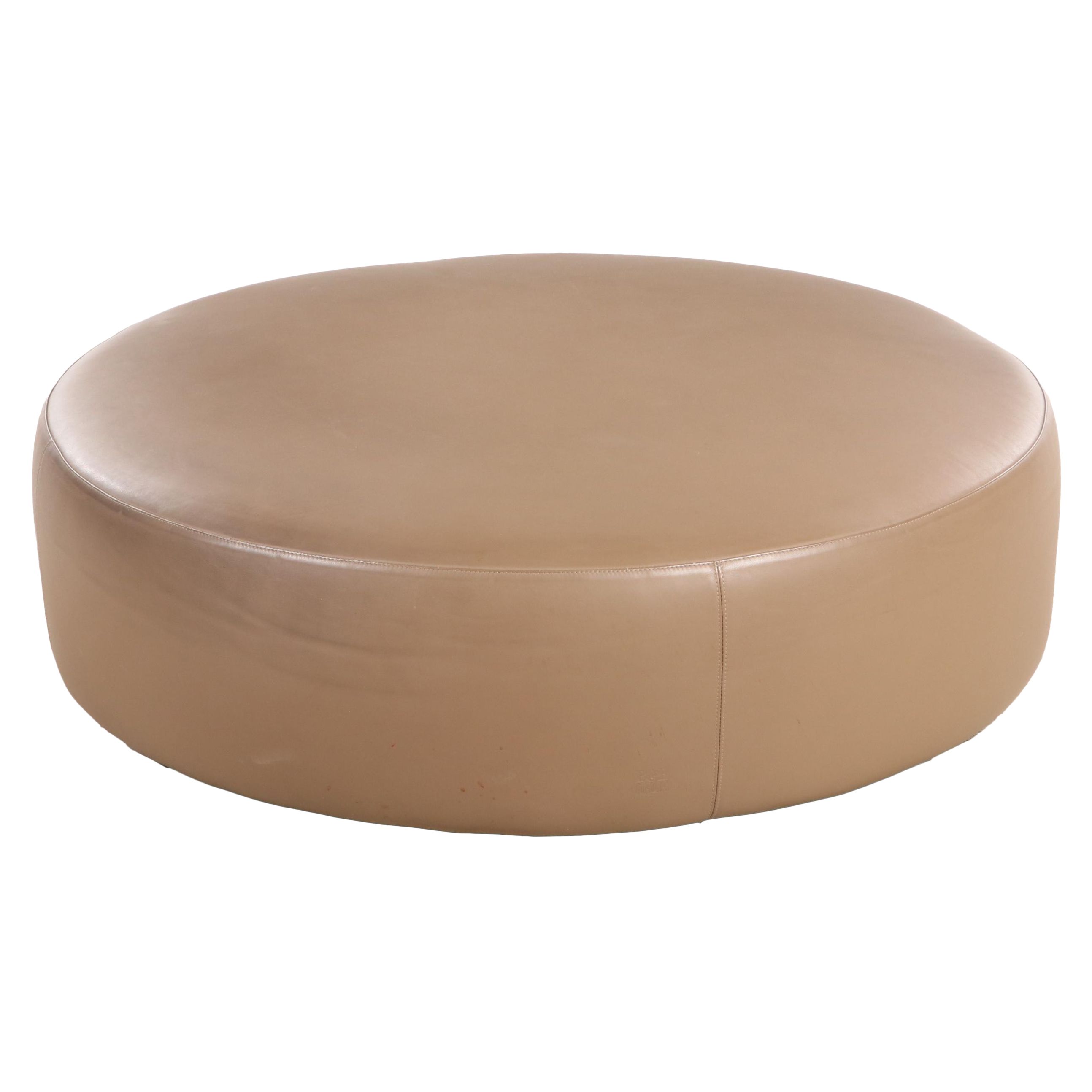 B&B Italia Brown Leather Cocktail Ottoman