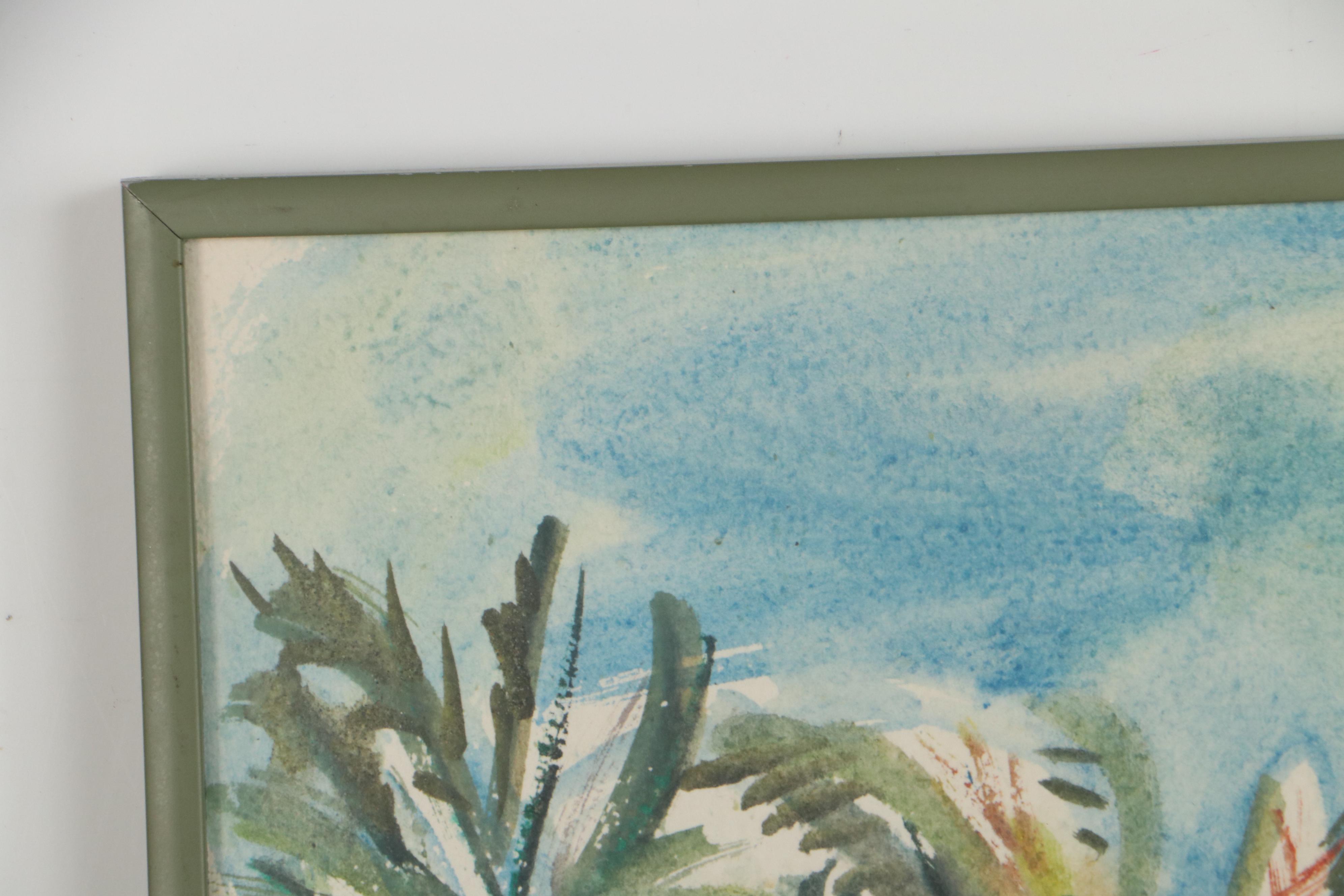 Lilo Peters Watercolor Painting of a Beach Scene