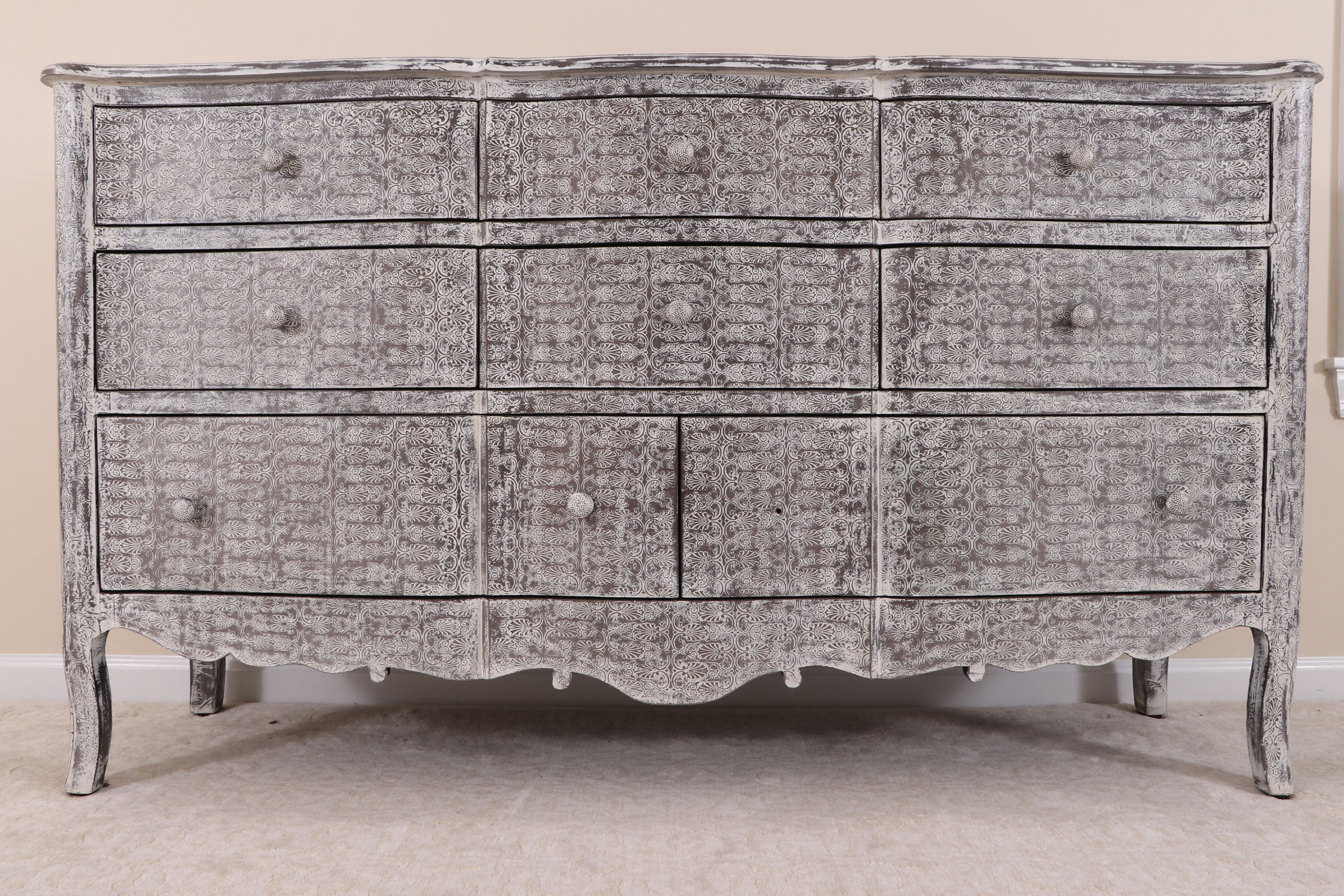 Arhaus Plume Pressed Tin Chest of Drawers, Contemporary