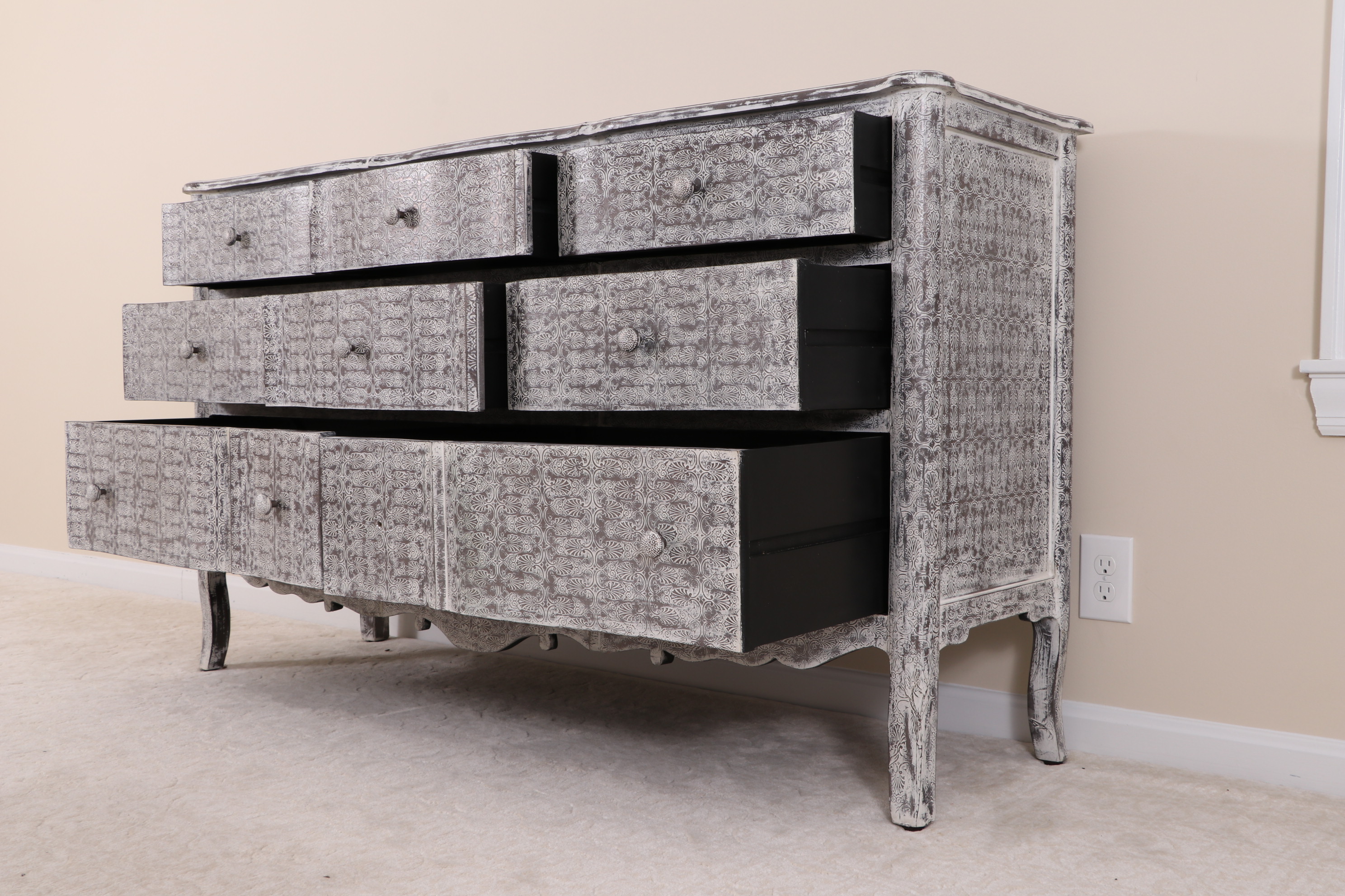 Arhaus Plume Pressed Tin Chest of Drawers, Contemporary