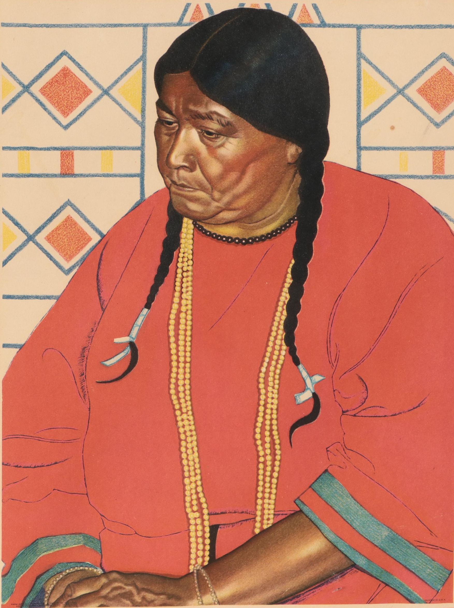 Offset Lithographs After Winold Reiss "Arrow Top" and "Scalping Woman"