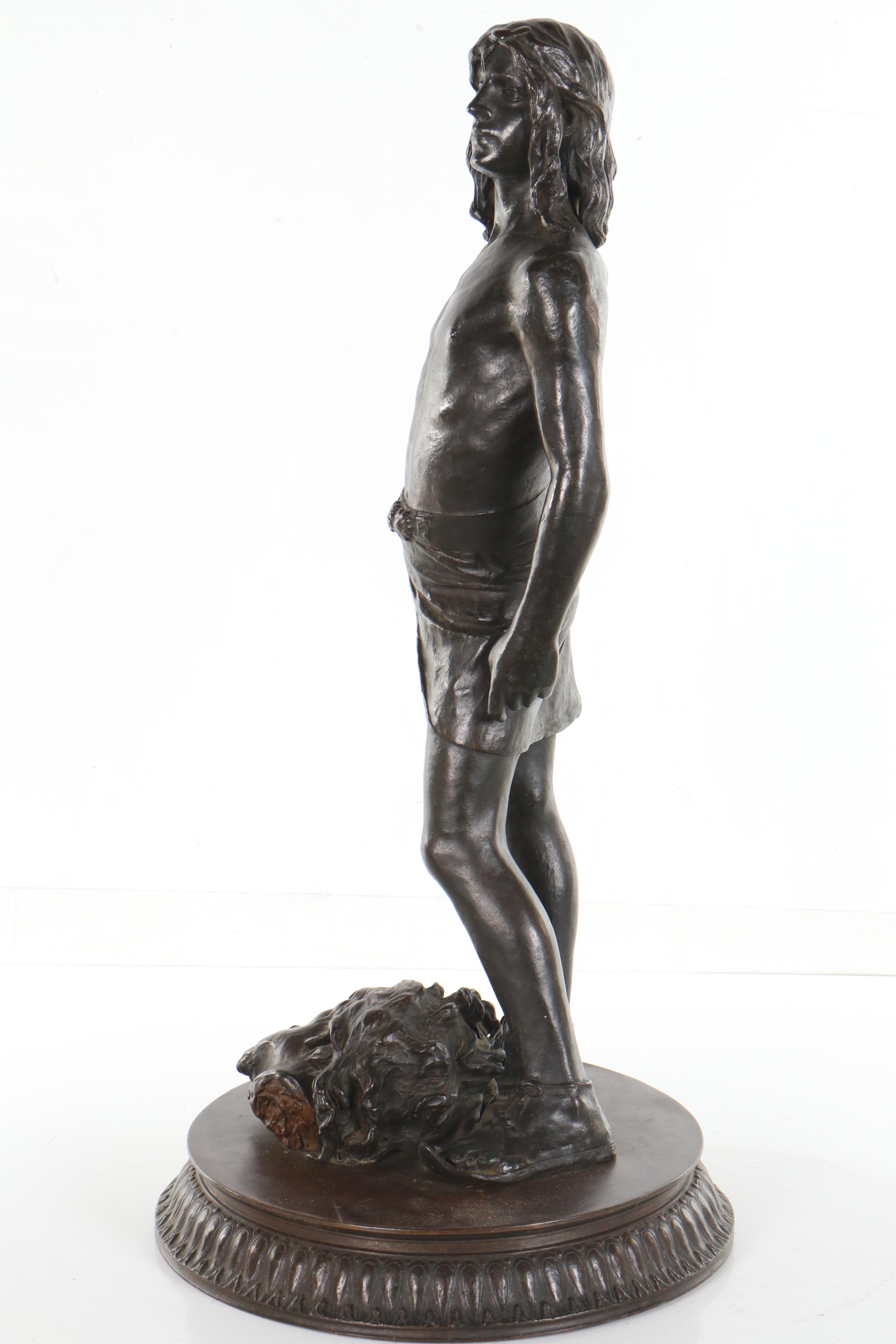 Bronze Sculpture After Vincenzo Alfano "David and Goliath"