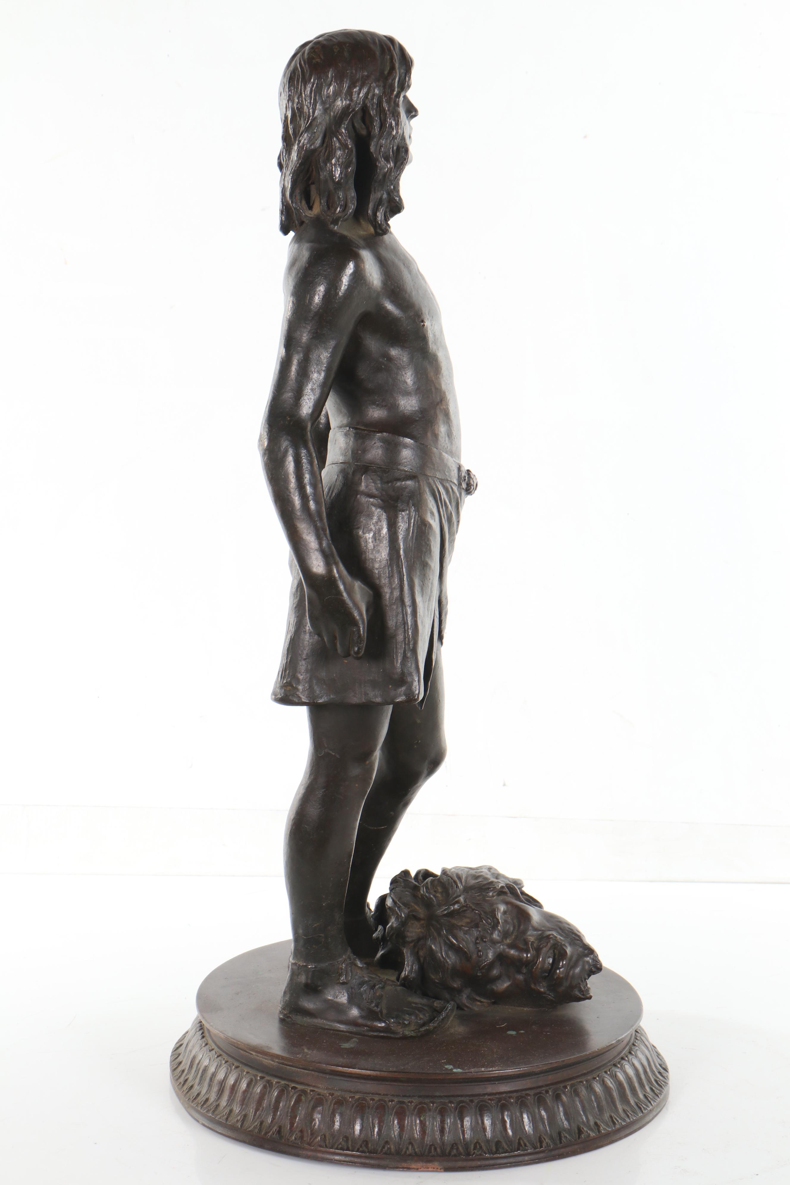 Bronze Sculpture After Vincenzo Alfano "David and Goliath"