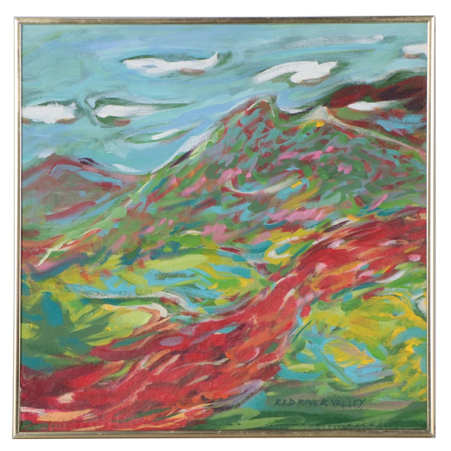 Robert Domin Acrylic Painting "Red River Valley," 2004