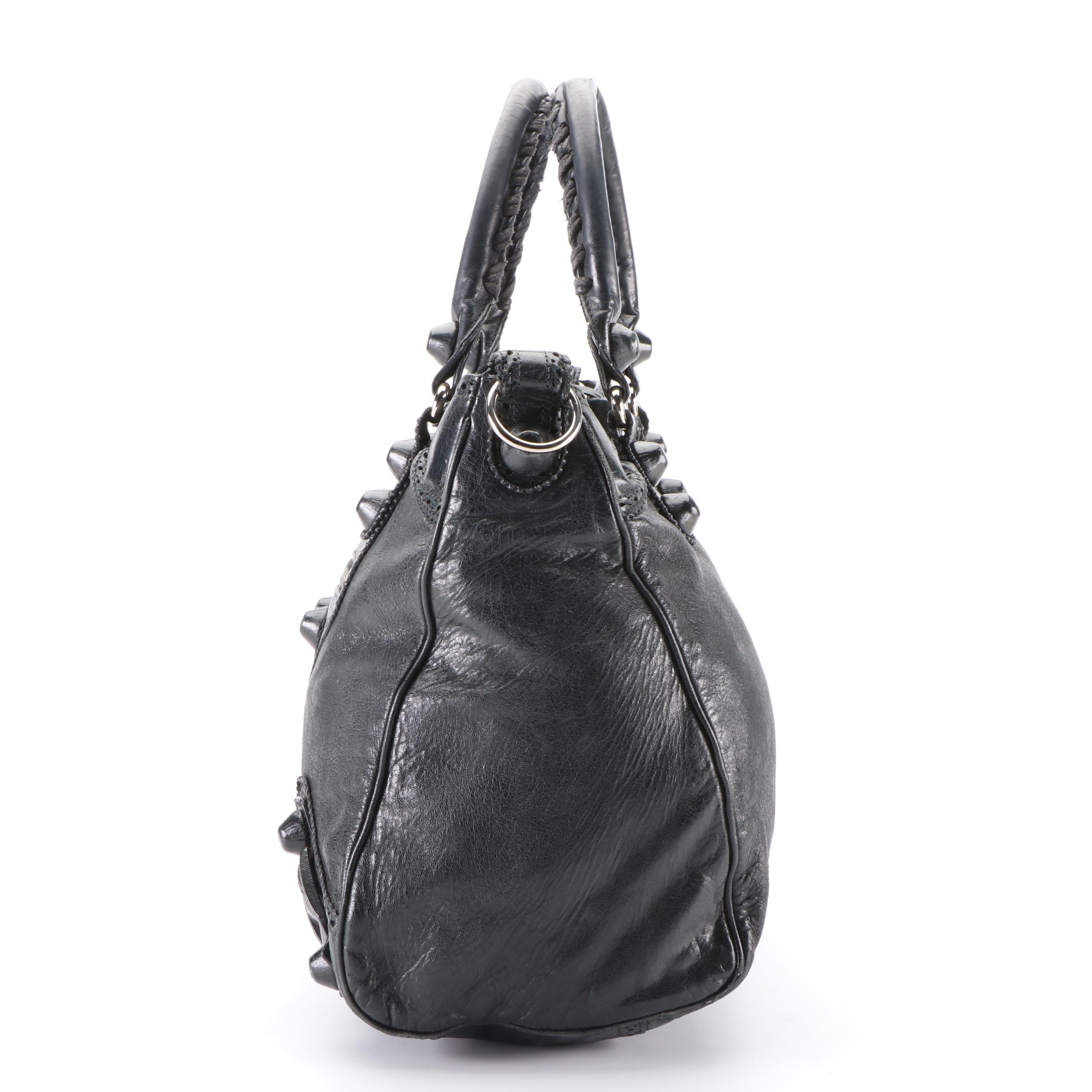 Balenciaga Motorcycle Giant Velo Bag in Black Agneau Leather