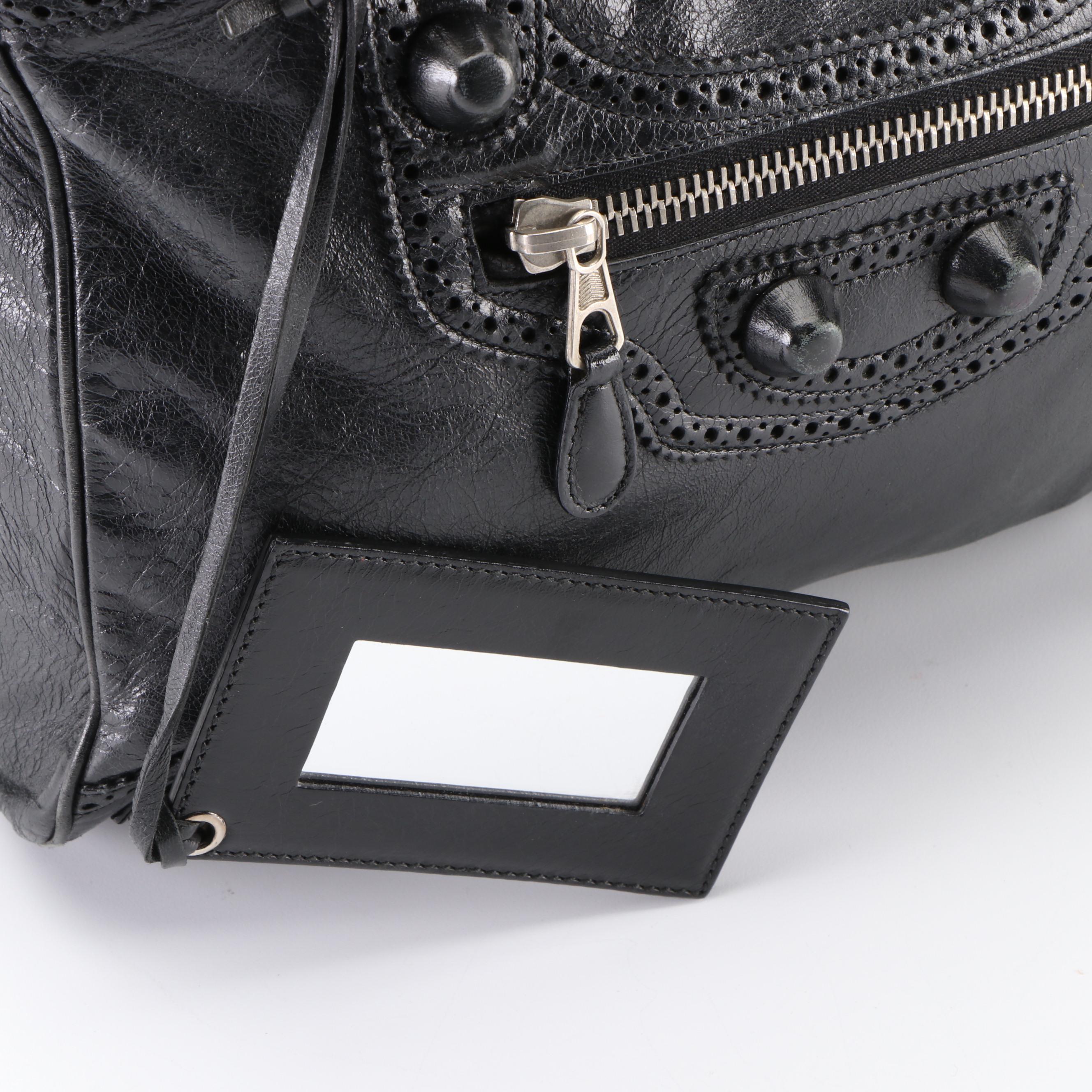 Balenciaga Motorcycle Giant Velo Bag in Black Agneau Leather