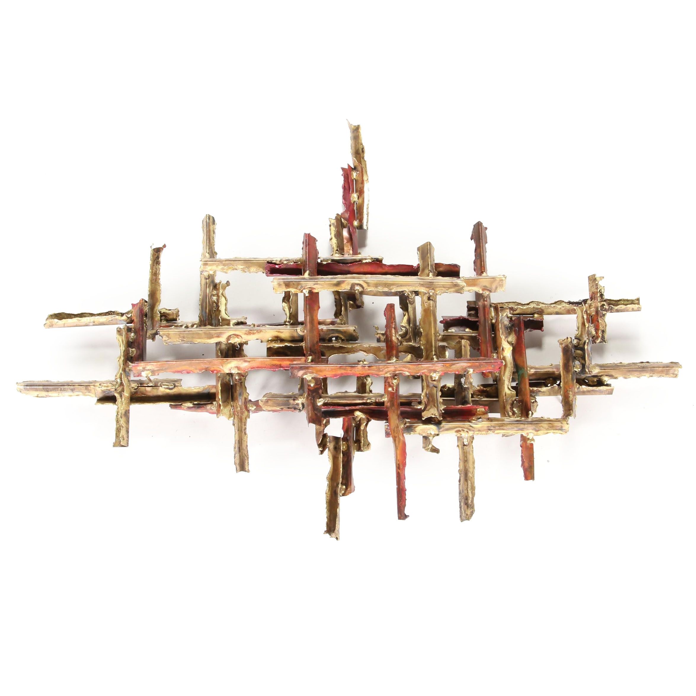 Swanee Morris Brutalist Metal Wall Sculpture, 1975