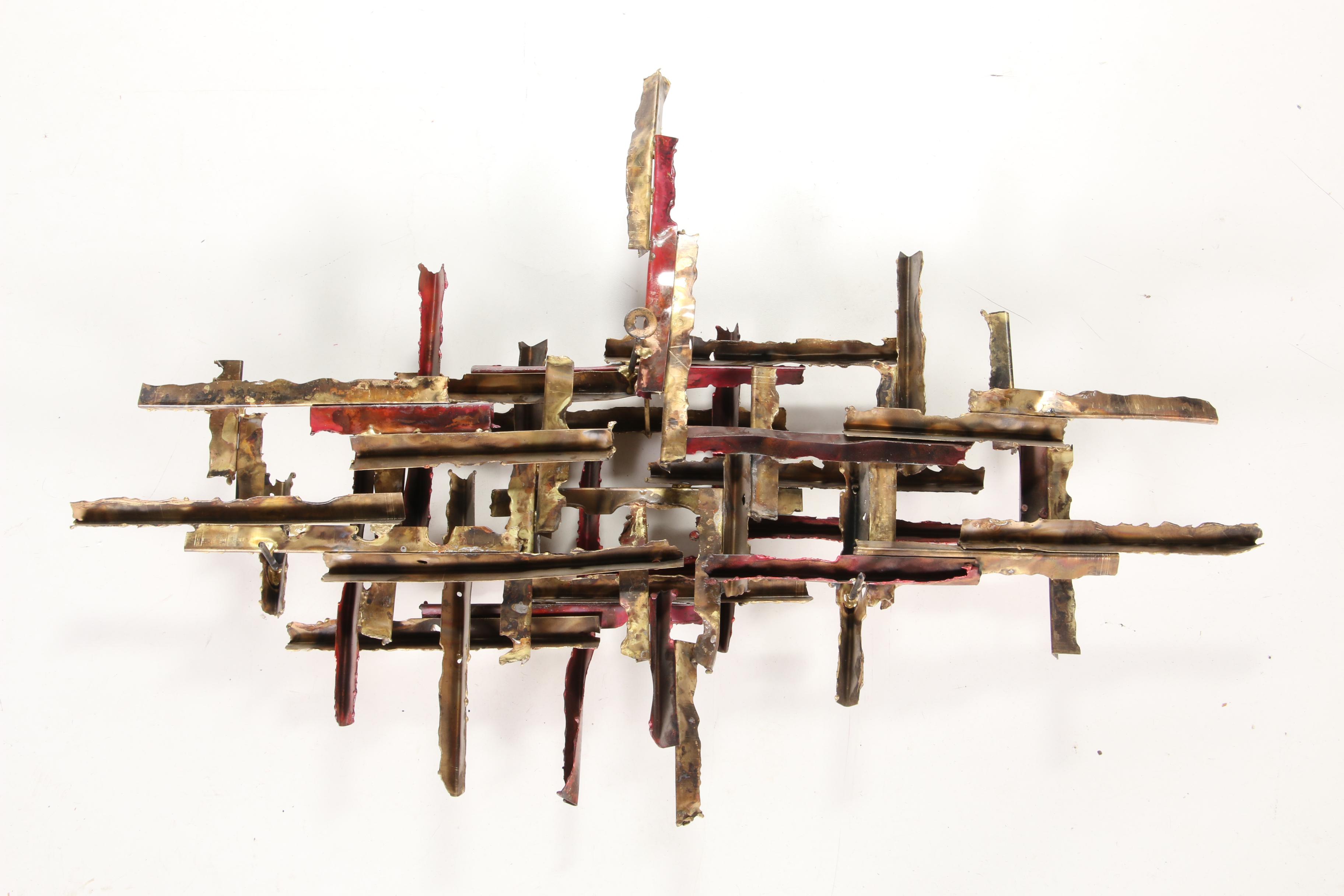 Swanee Morris Brutalist Metal Wall Sculpture, 1975