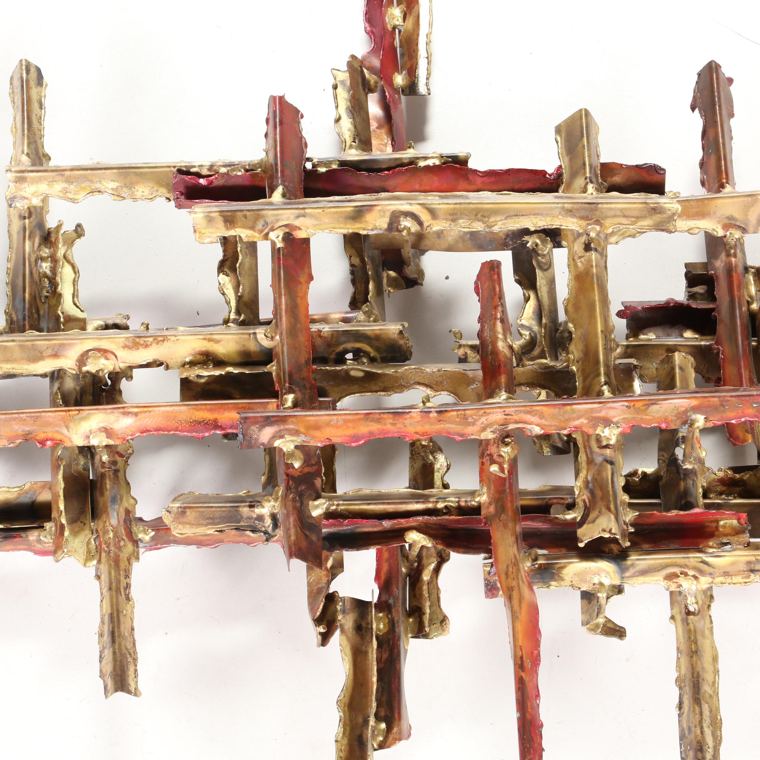 Swanee Morris Brutalist Metal Wall Sculpture, 1975