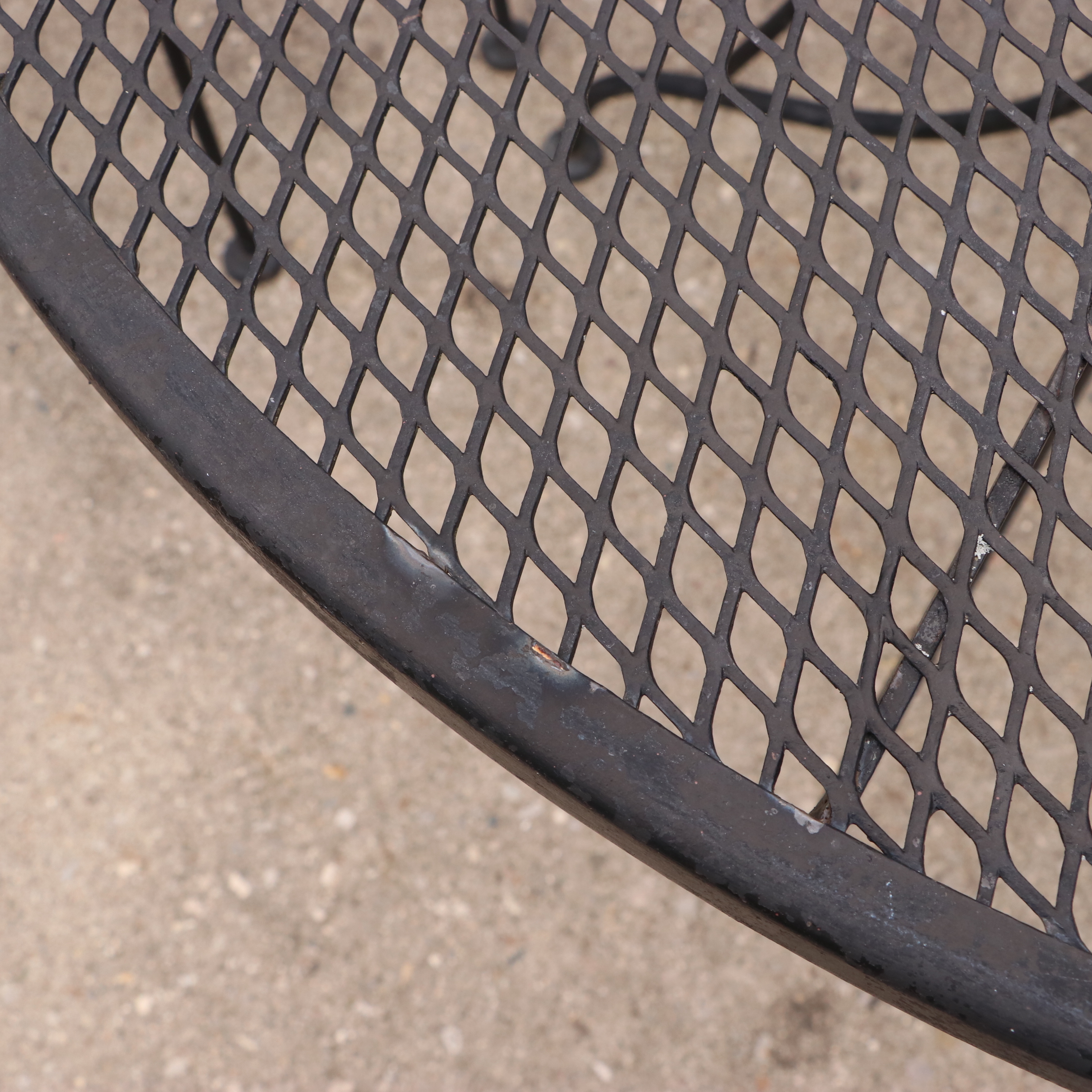 Iron Mesh Patio Dining Set with Two Rocker Chairs